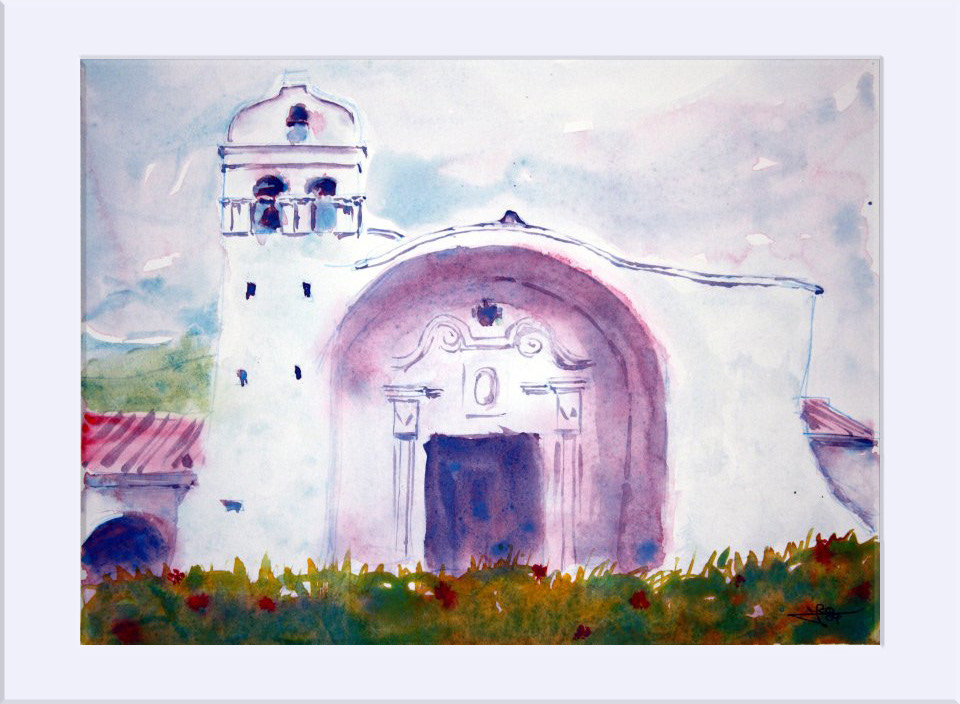 "Iglesia Candonga " - Acuarela, 26.5x33 cm
