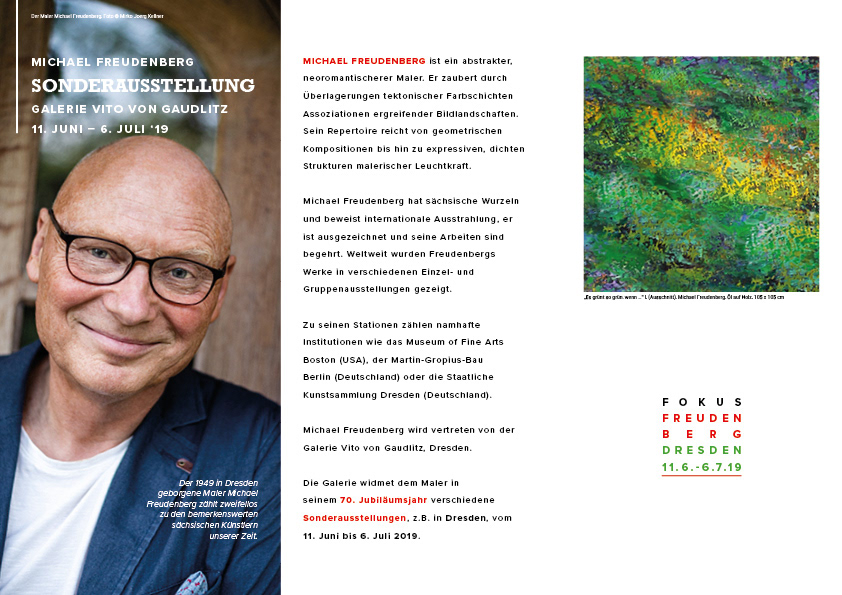 Sonderausstellungen Michael Freudenberg in Galerie Vito von Gaudlitz im 70. Jubiläumsjahr