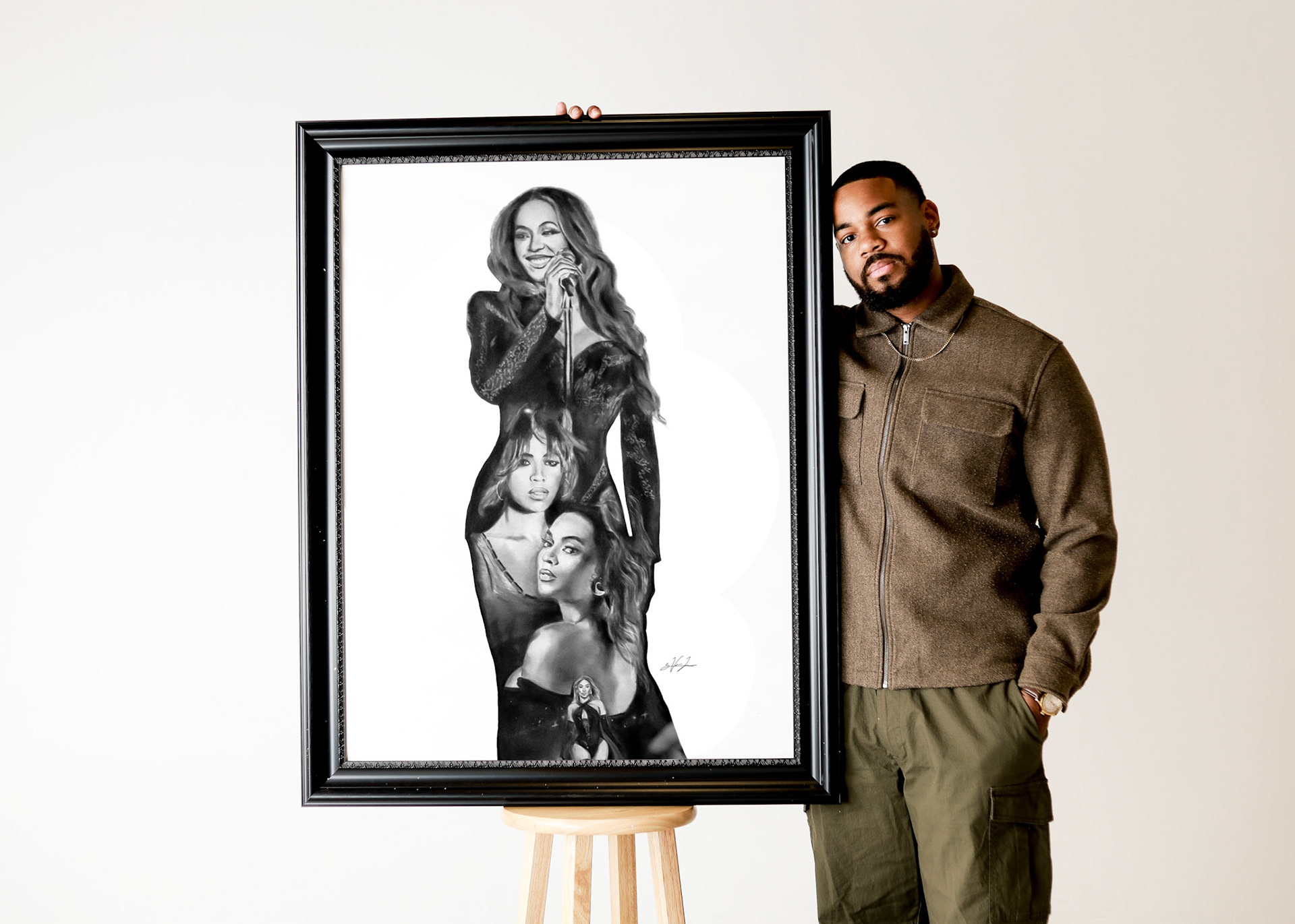 QUEEN BEY - BEYONCE (TIMELESS COLLECTION) - 30in x 40in - Charcoal, Graphite, Pastel