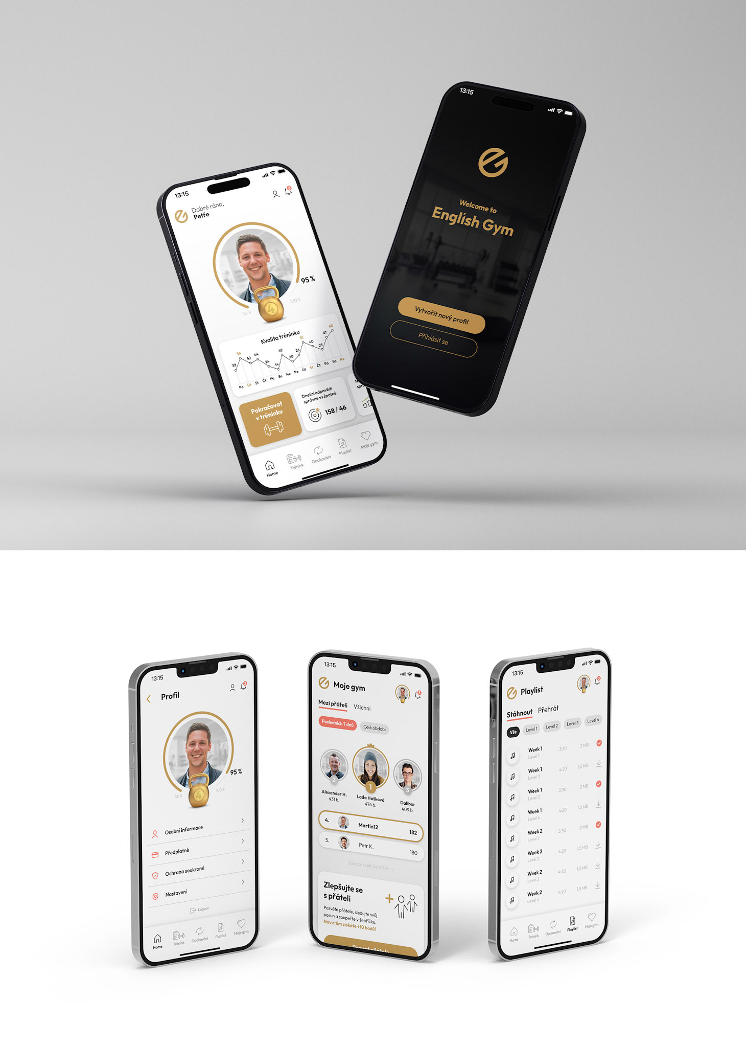 Návrh designu mobilní aplikace pro trénink angličtiny (zakázka pro YYY Agency)