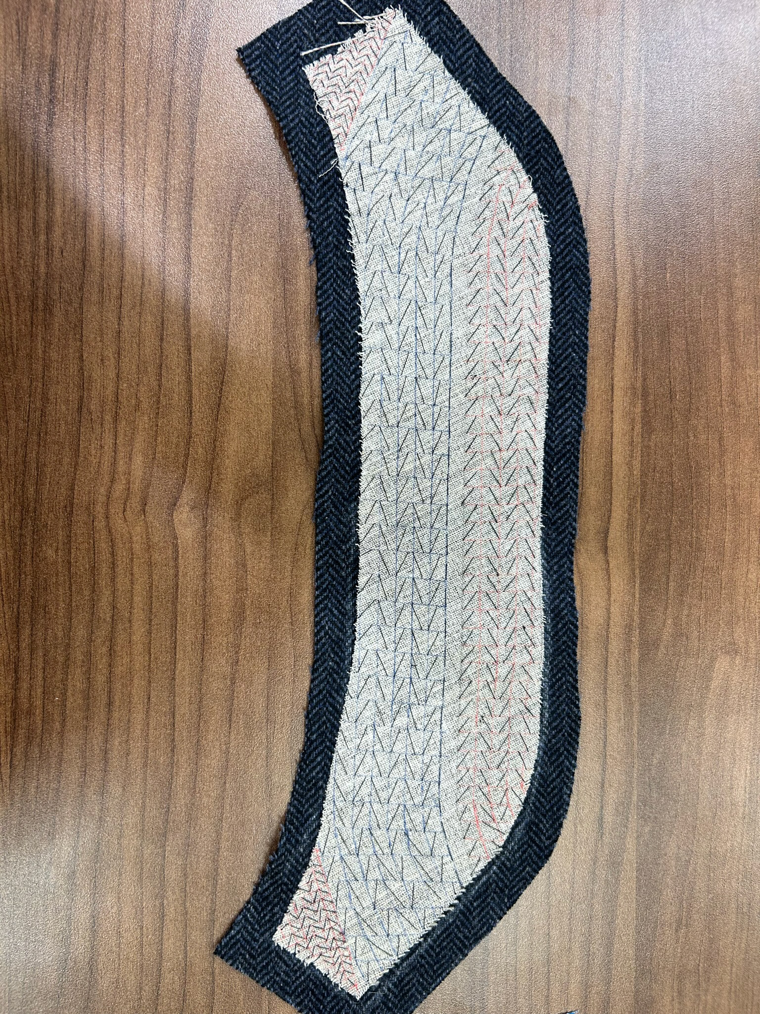 Padstitched collar
