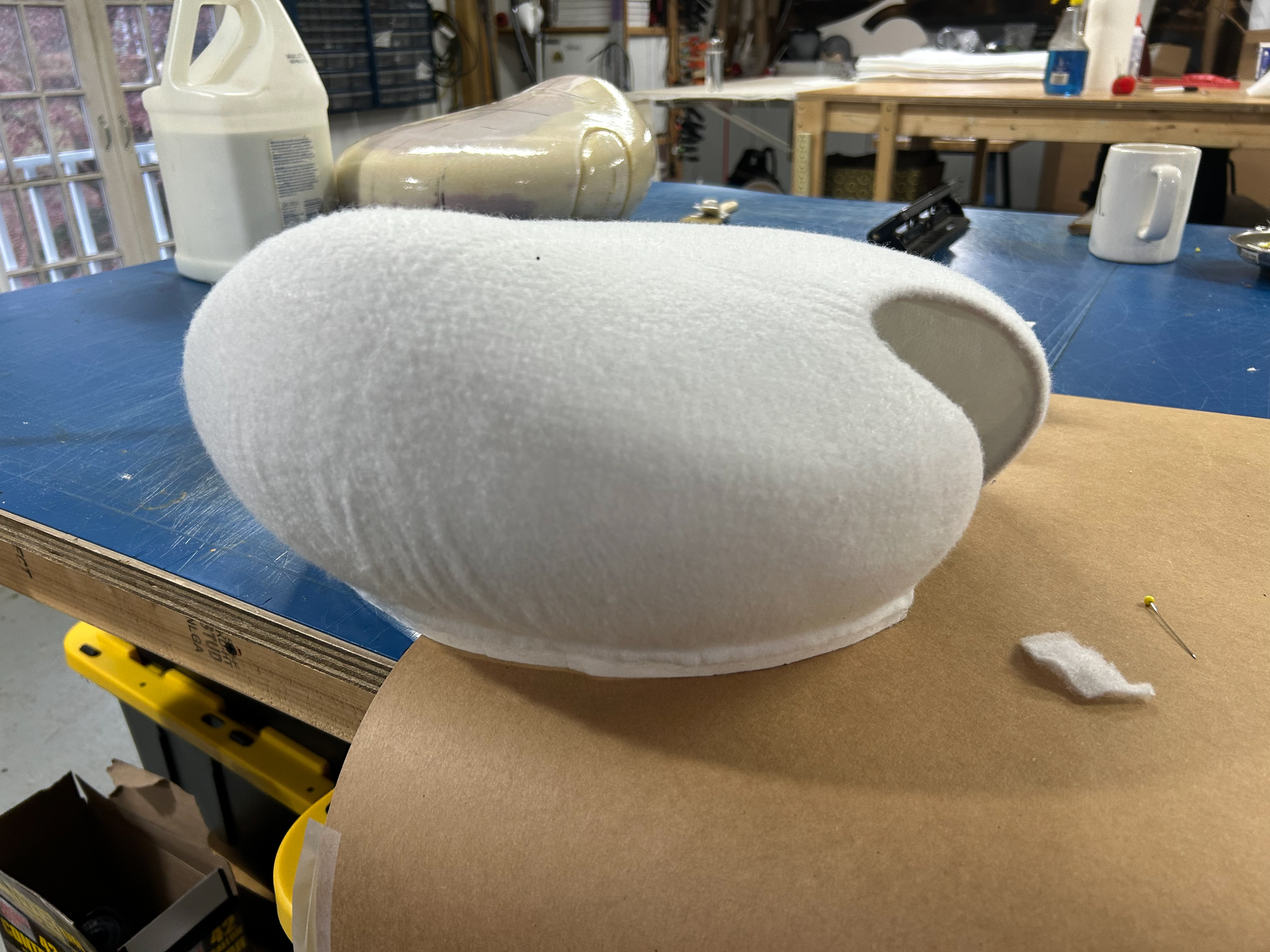 Base of captain's hats (Fosshape, Wonderflex, batting, millinery wire)