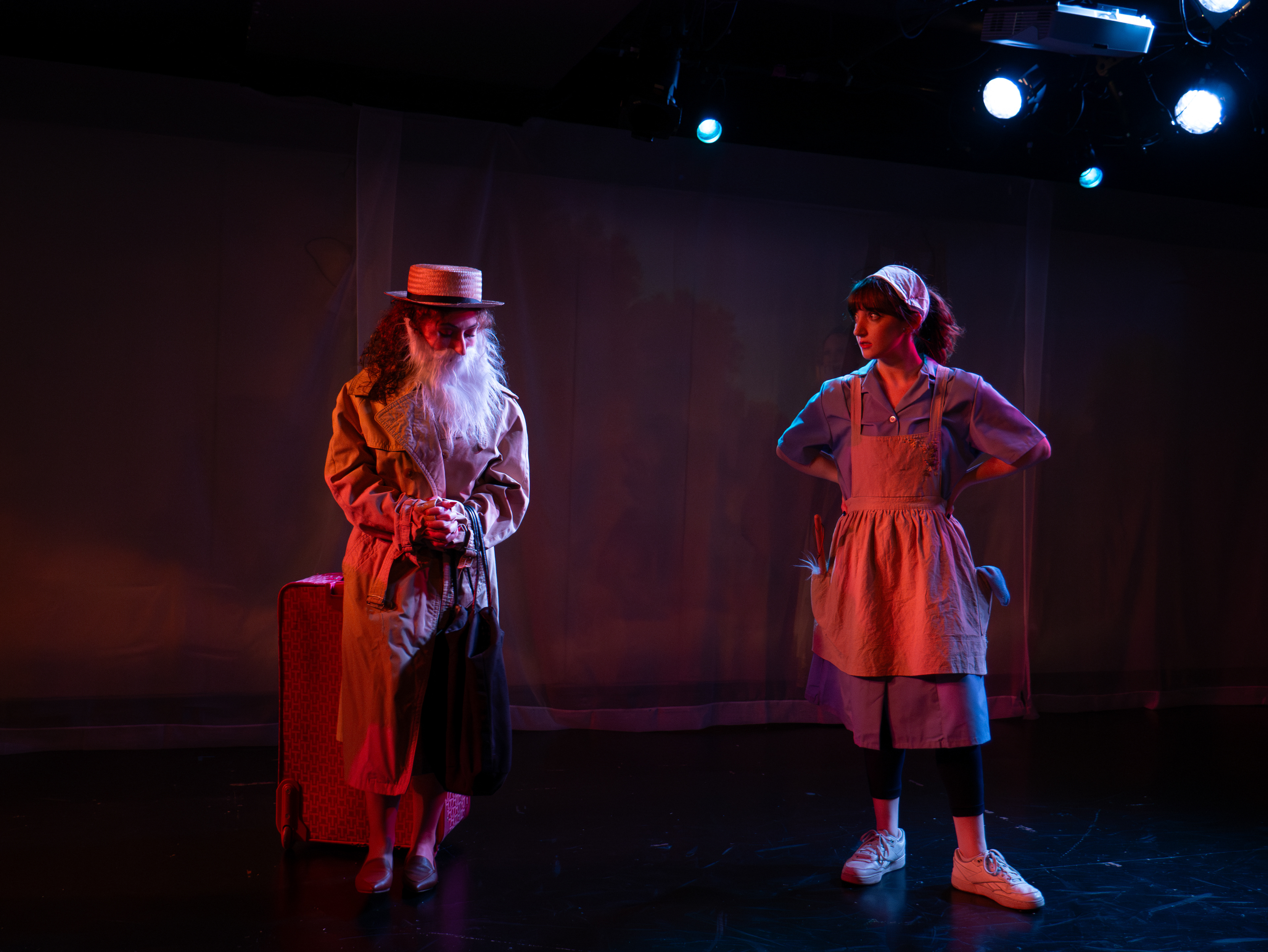 Madame La Beau disguised as Sir Martext