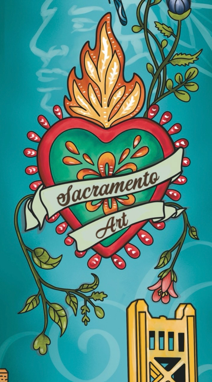 Window banner designed for the Sacramento Fine Arts Center