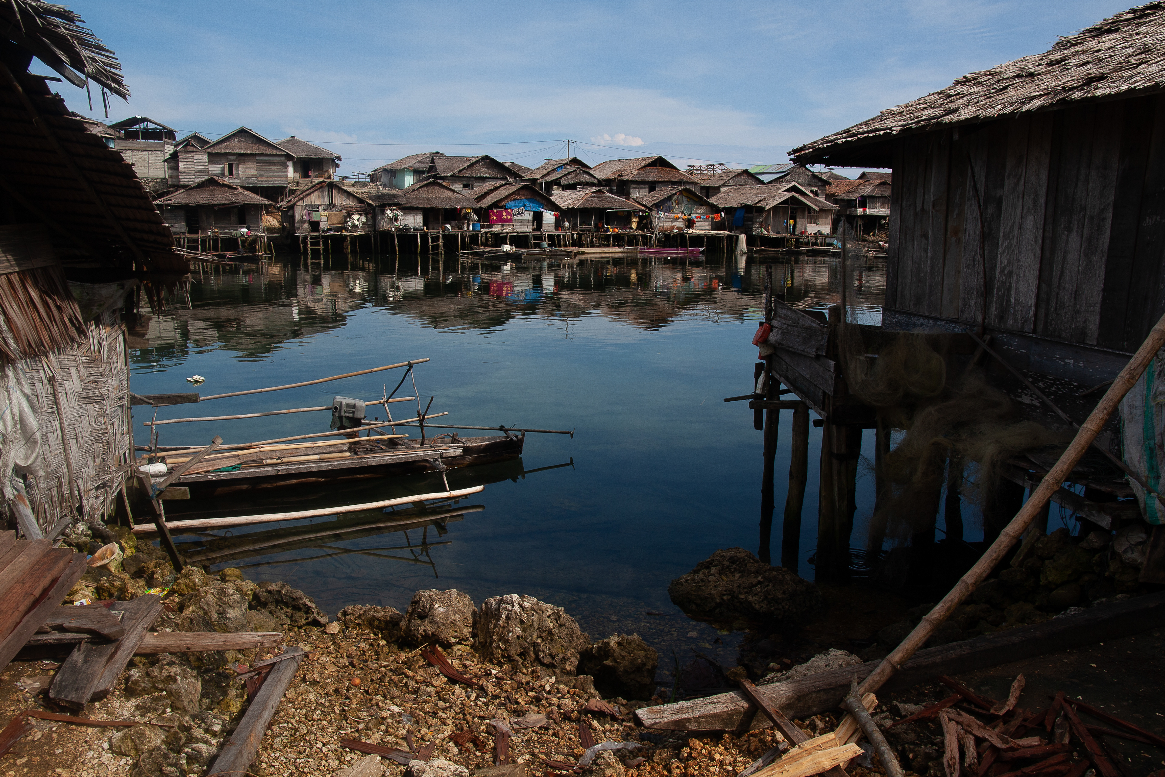 Fischerdorf. Sulawesi, Indonesien (2008)