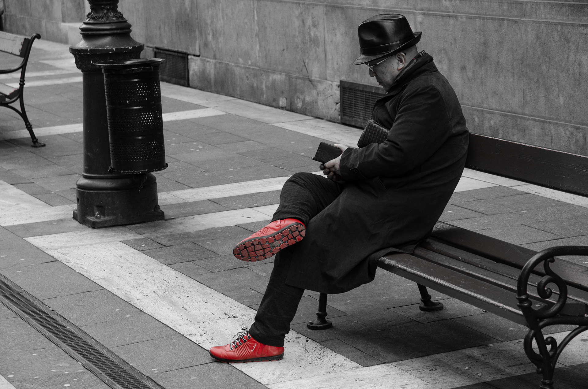 Man with Red Shoes (2018). Budapest, Hungary.