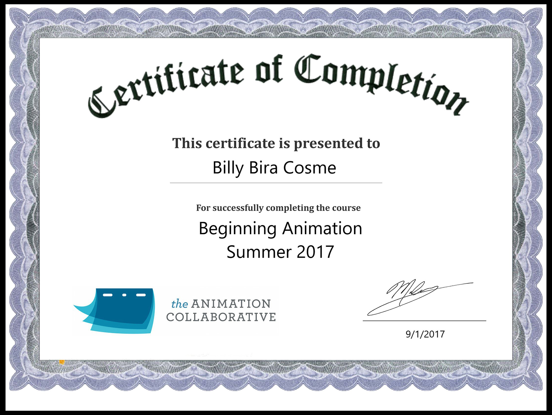 Animation course with Pixar Studios animator