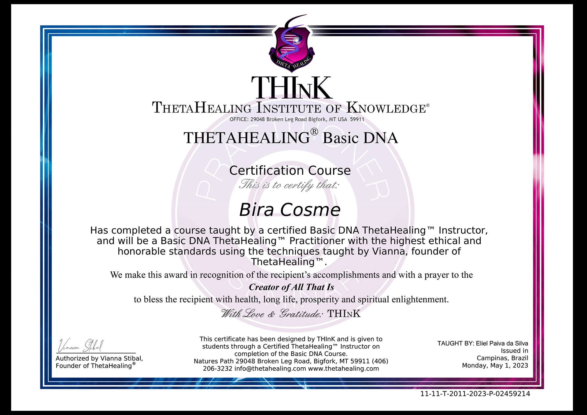 As Therapist - Thetahealing Certificate
