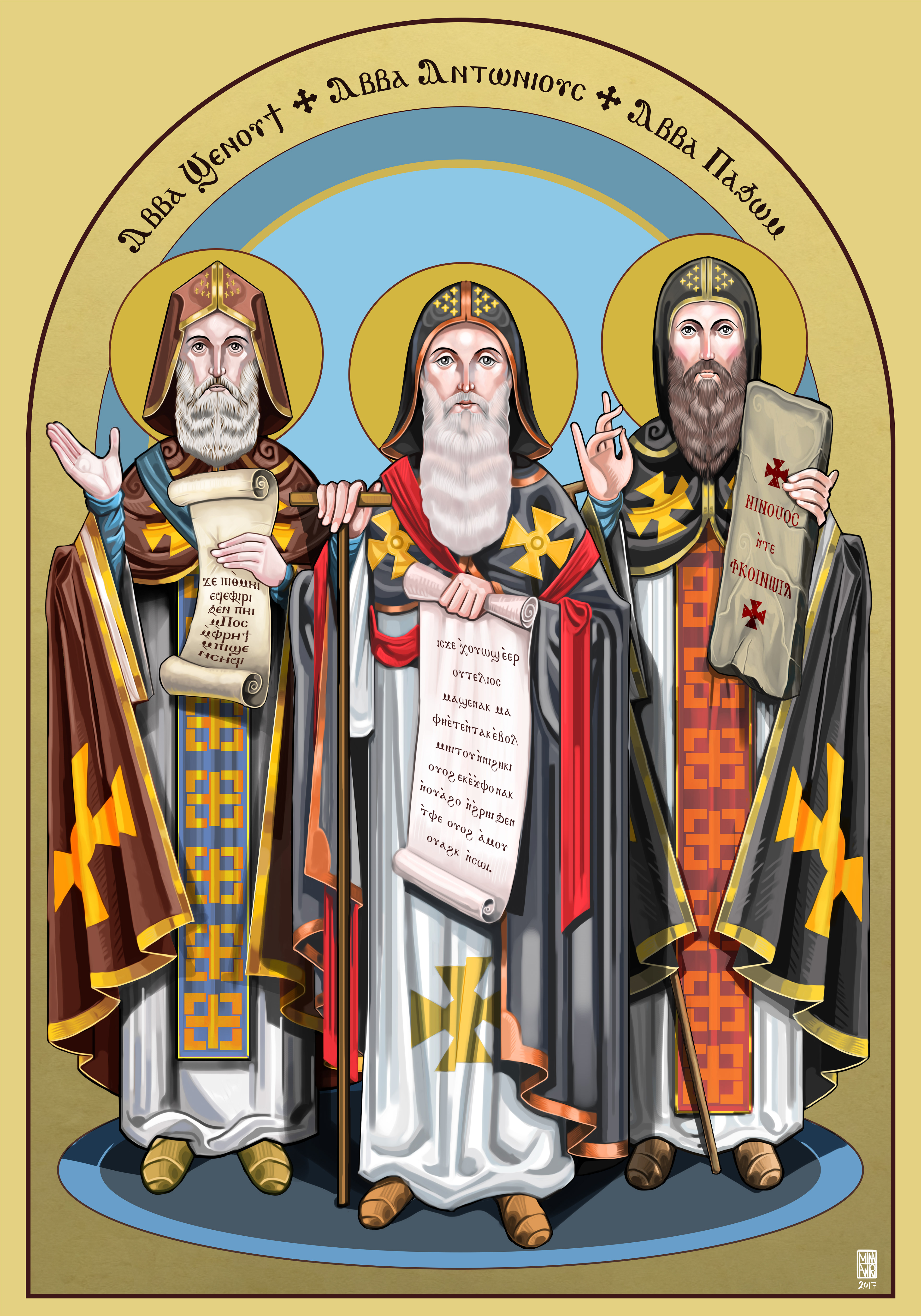 Anba Shenouda, Anba Antonius, Anba Pachomius