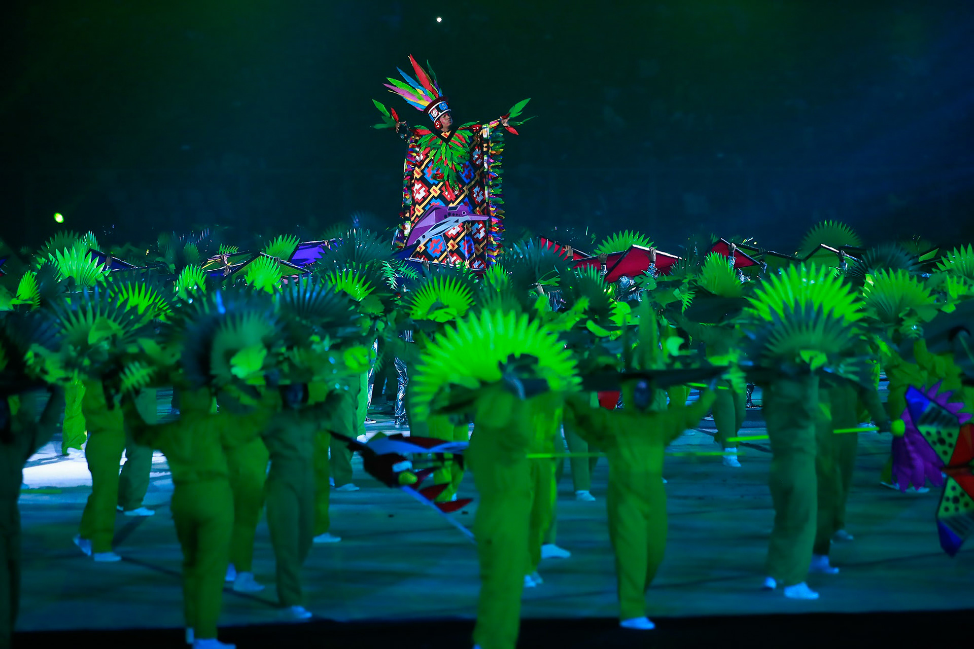 Lima, Friday July 26, 2019 - Artists perform during the opening ceremony of the 2019 at the National Stadium at the Pan American Games Lima 2019.Copyright Hector Vivas / Lima 2019Mandatory credits: Lima 2019** NO SALES ** NO ARCHIVES **
