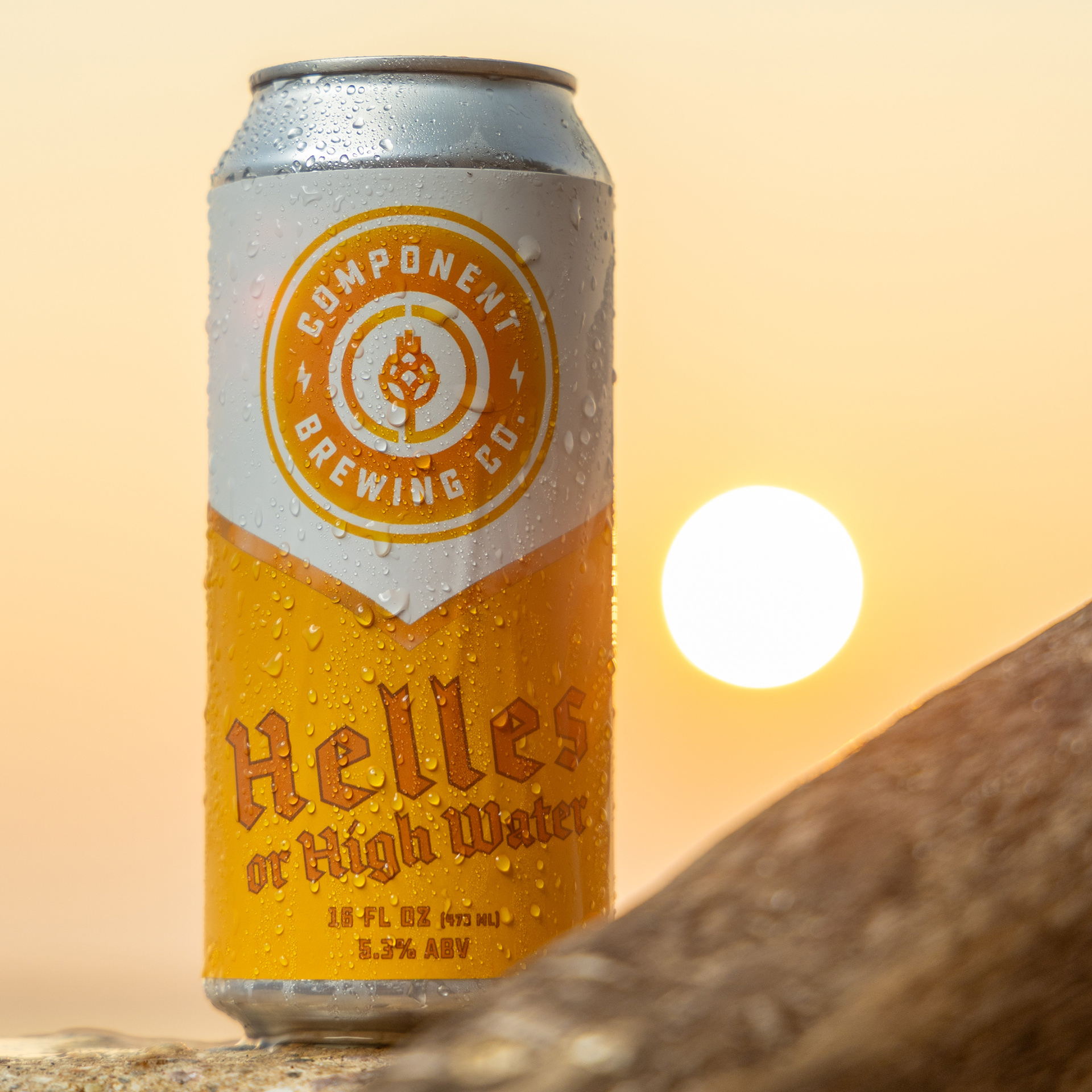 Helles or High Water can from Component Brewing Co.