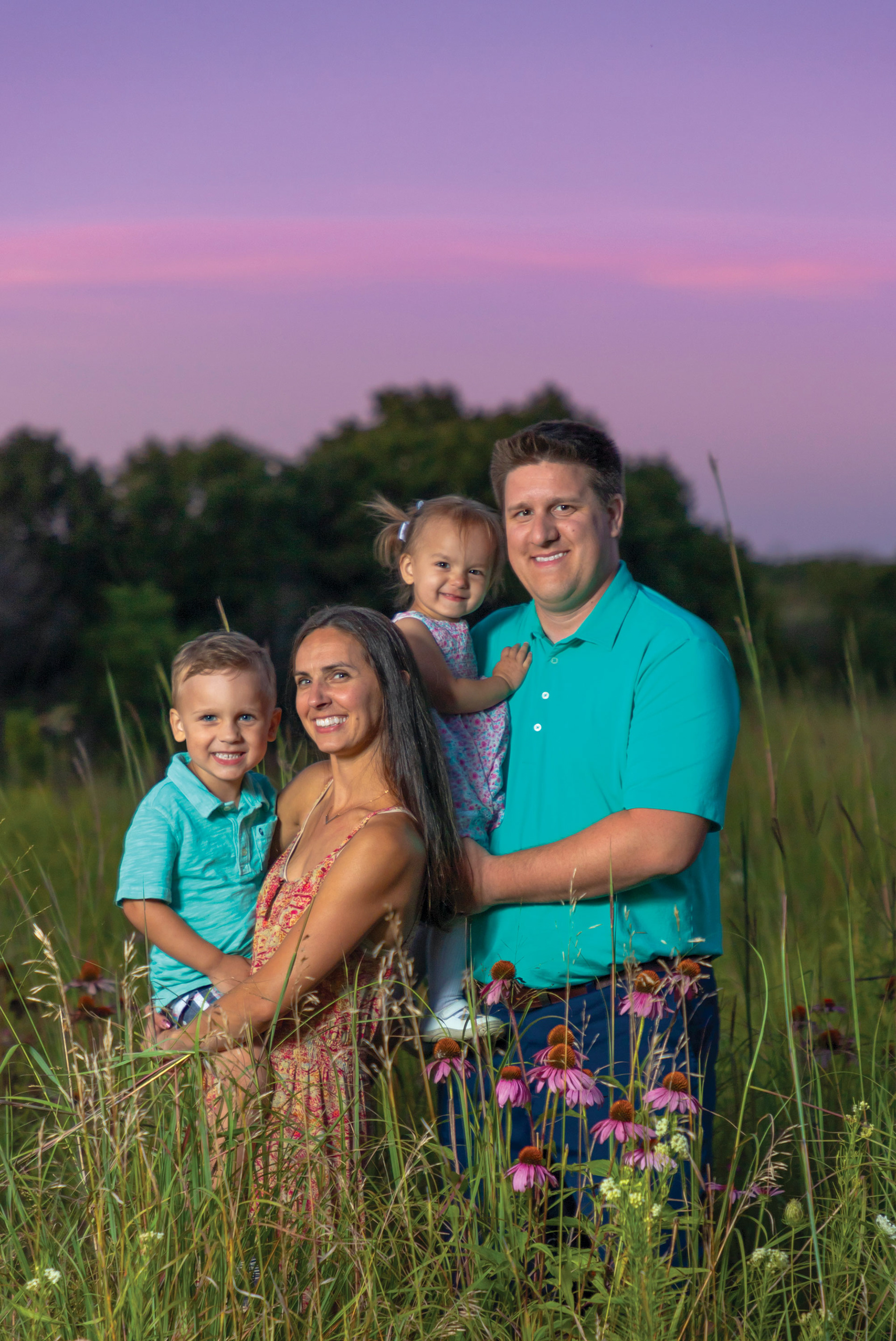 Family sunset portrait