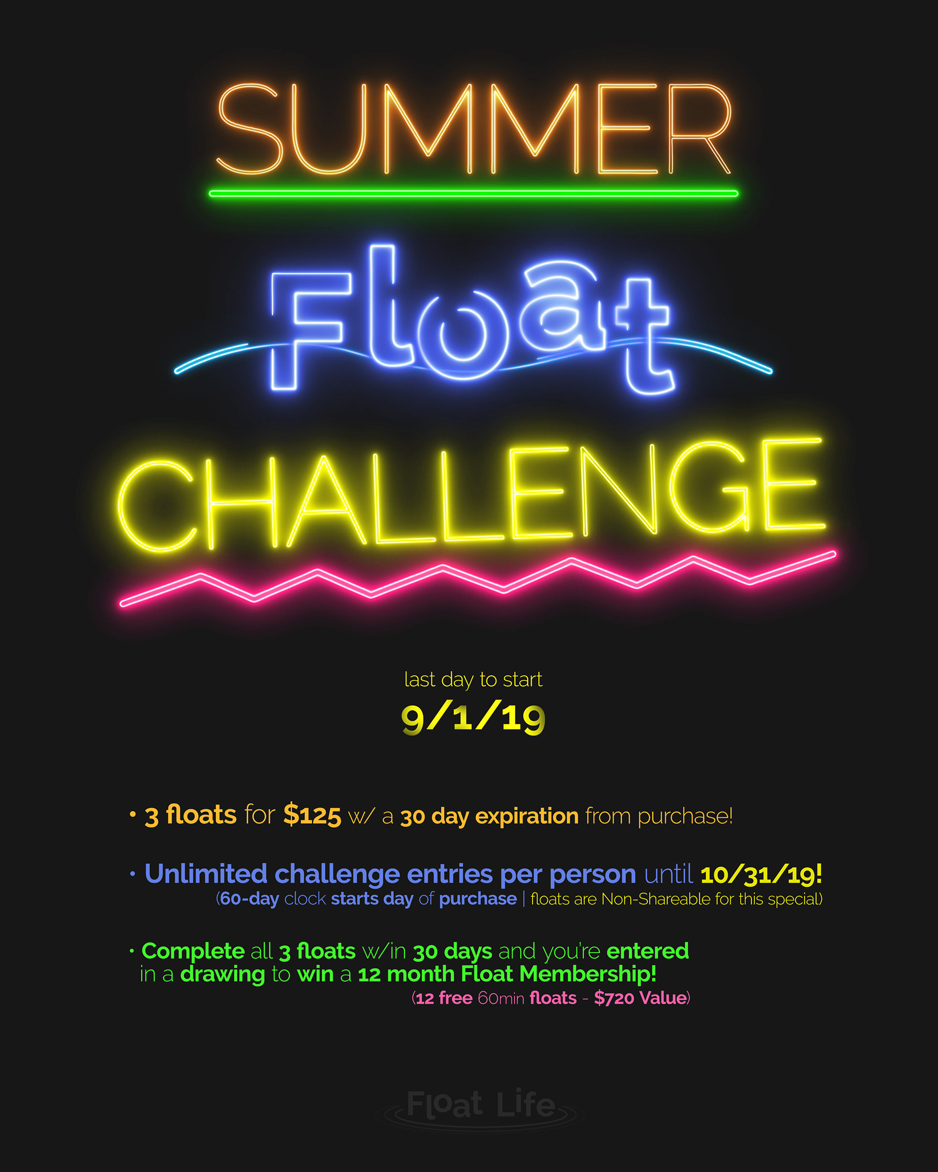 Float Life LLC print flyer