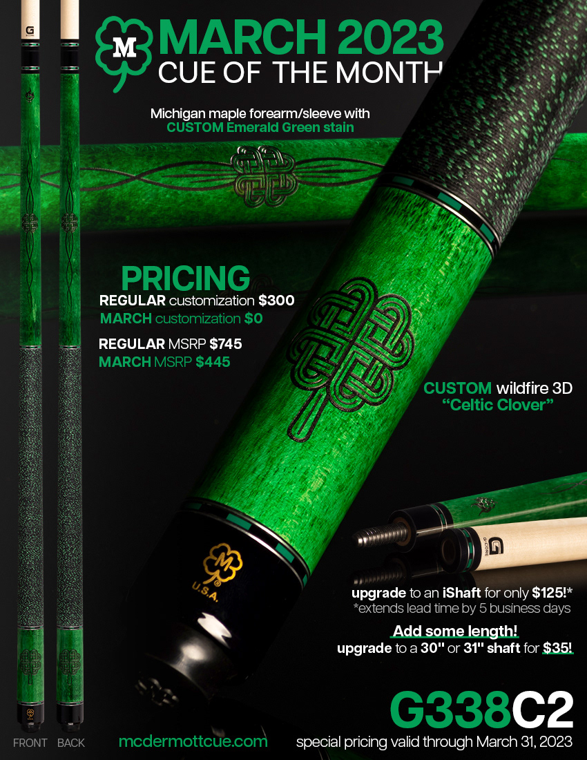 McDermott March 2023 Cue of the Month flyer