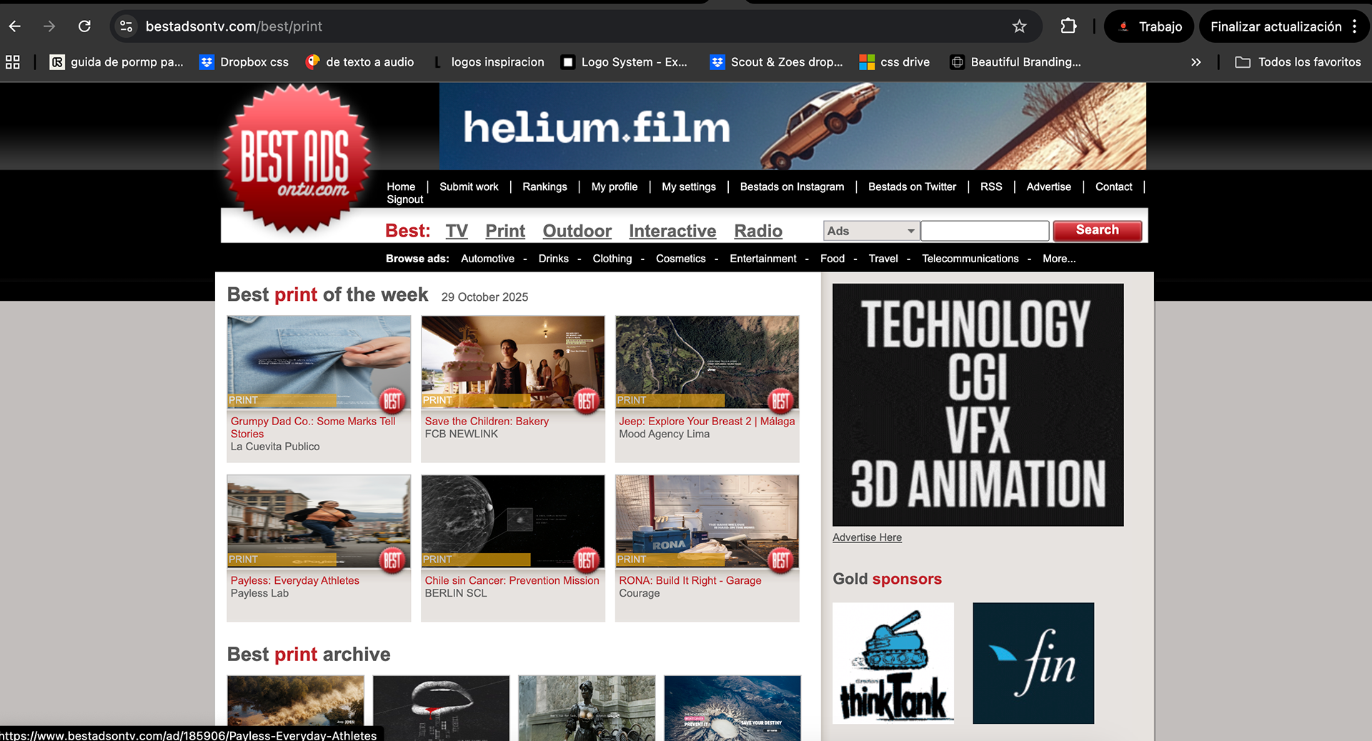 Our Breast Cancer Awareness campaign was selected among the Best 6 of the Week on The Best Ads on TV.