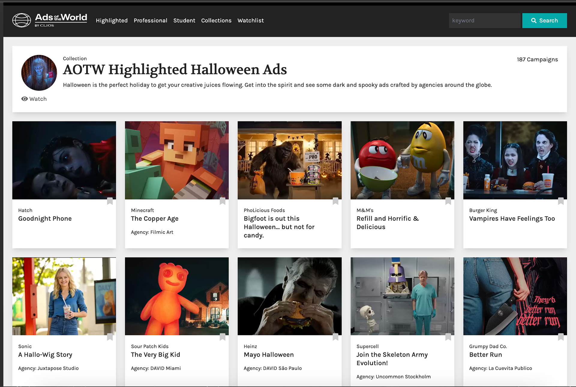 Our Halloween campaign was featured as a highlight on Ads of the World.
