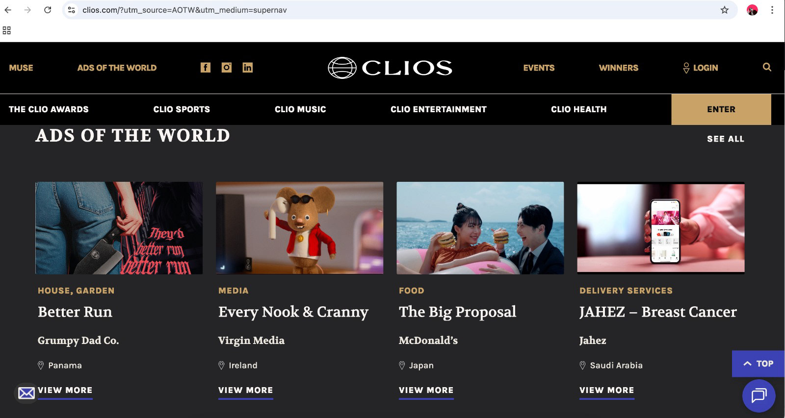 Our campaign was featured on the official Clio Awards website.