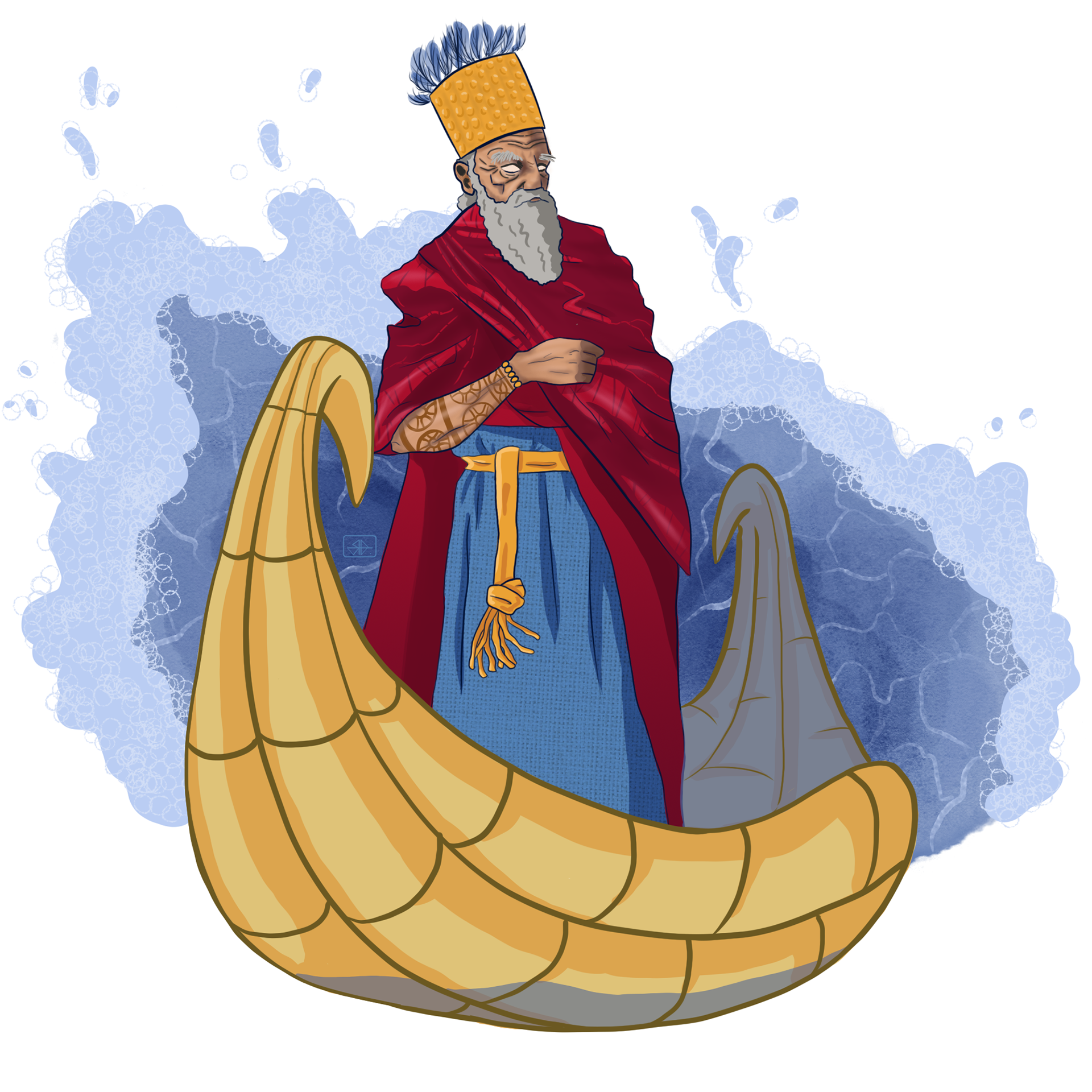 My interpretation of the ancient Mesopotamian god Marduk, created to accompany a story.
