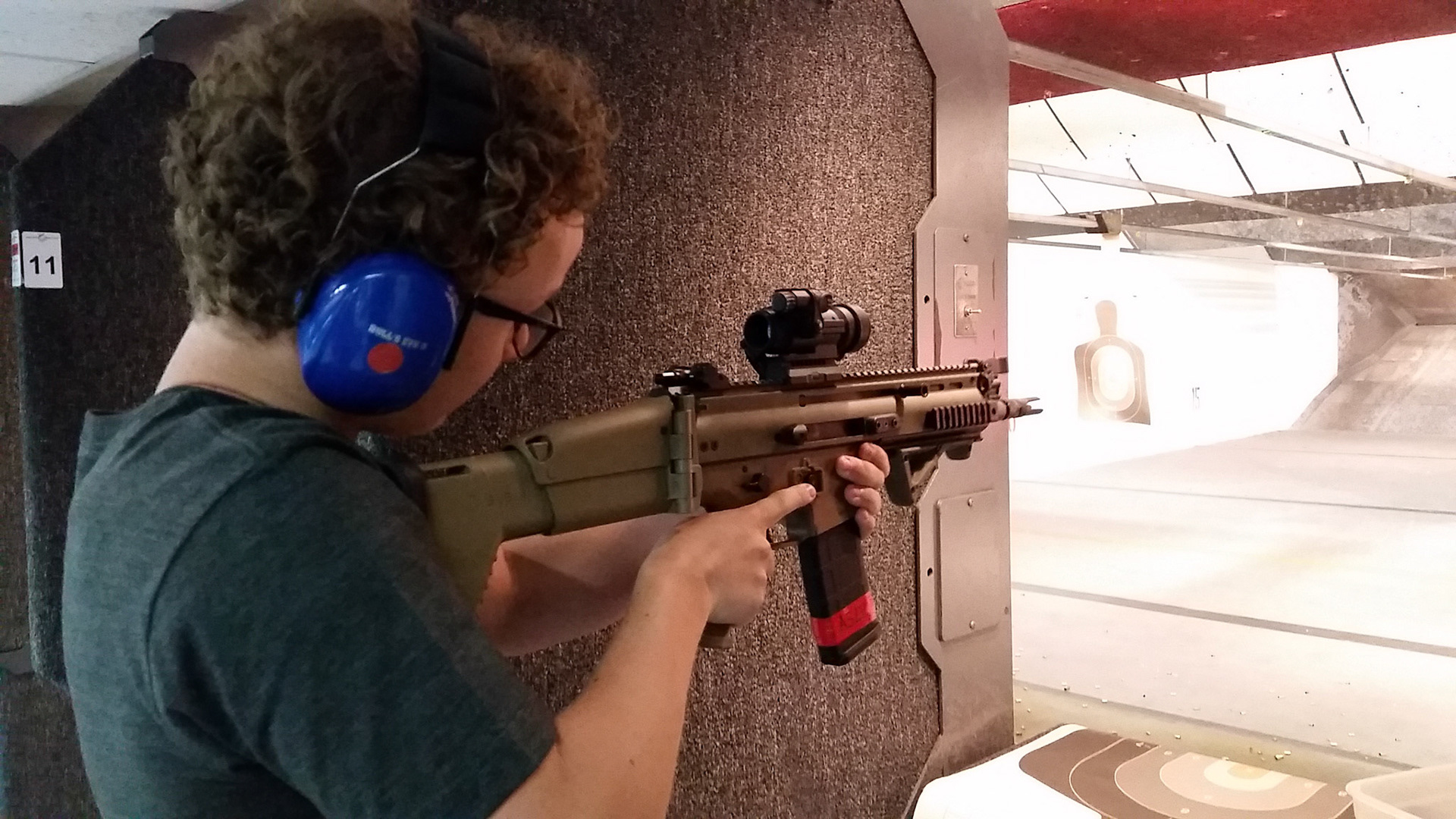 Mathijn op de schietbaan