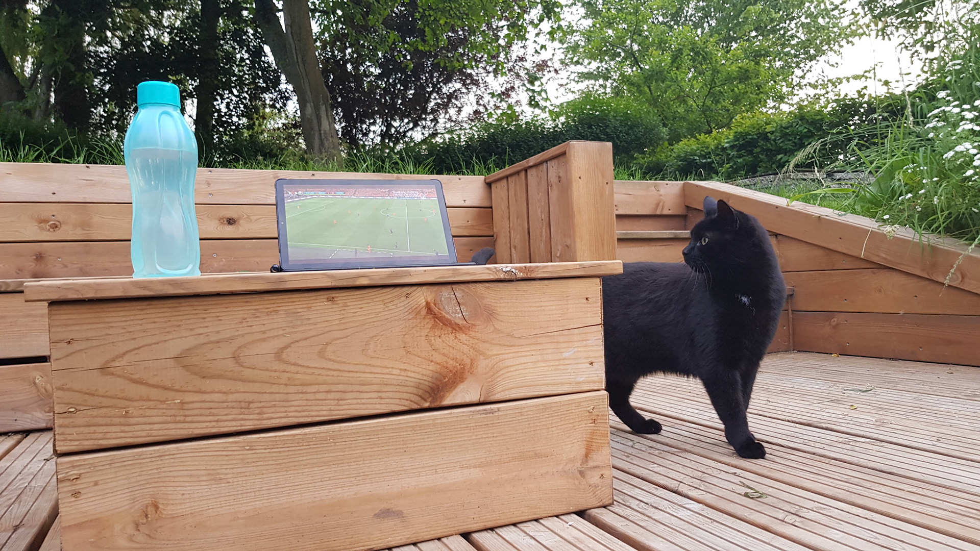 Voetbal vanuit het water
