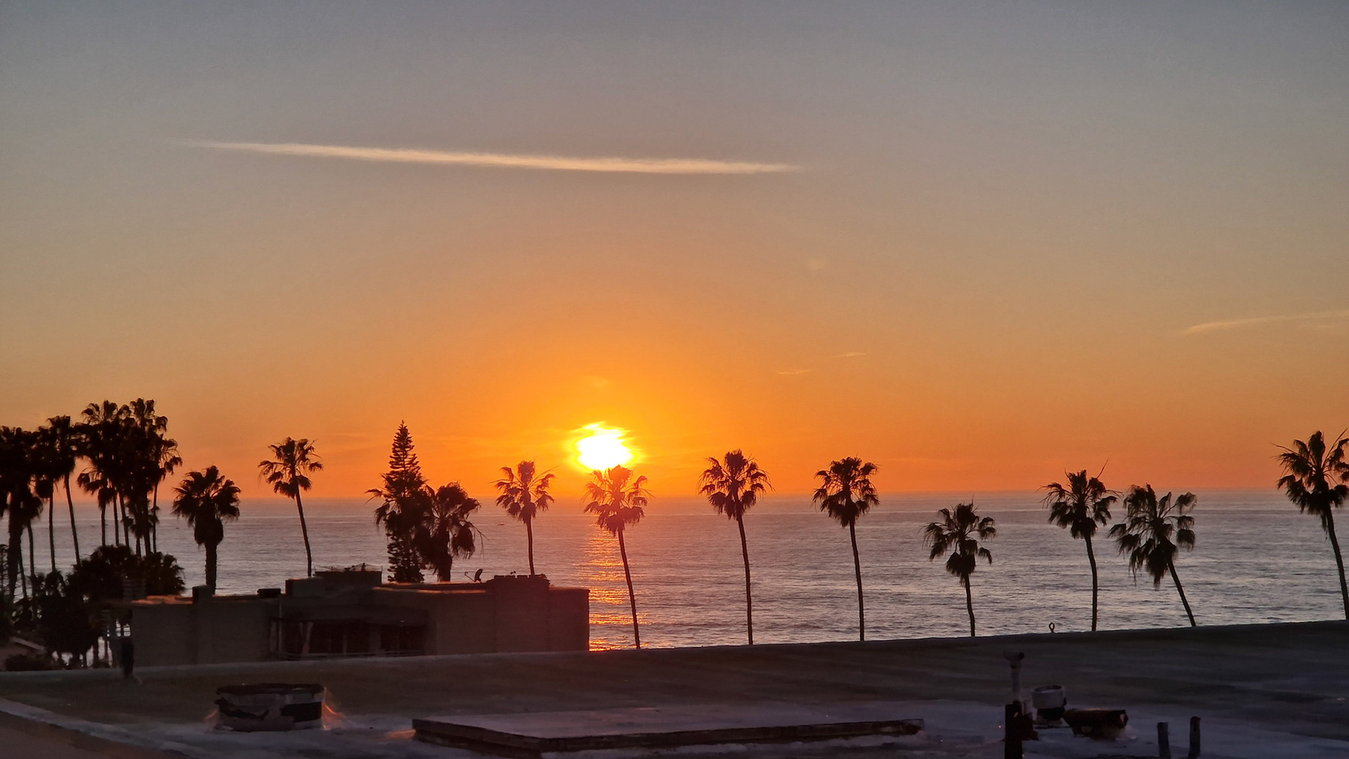 Hazy sunset