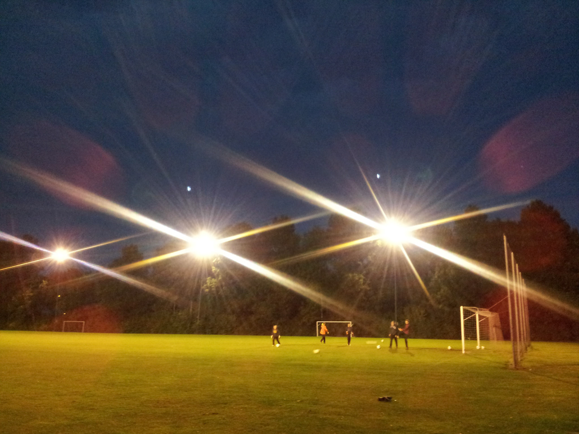 Laat op het voetbalveld