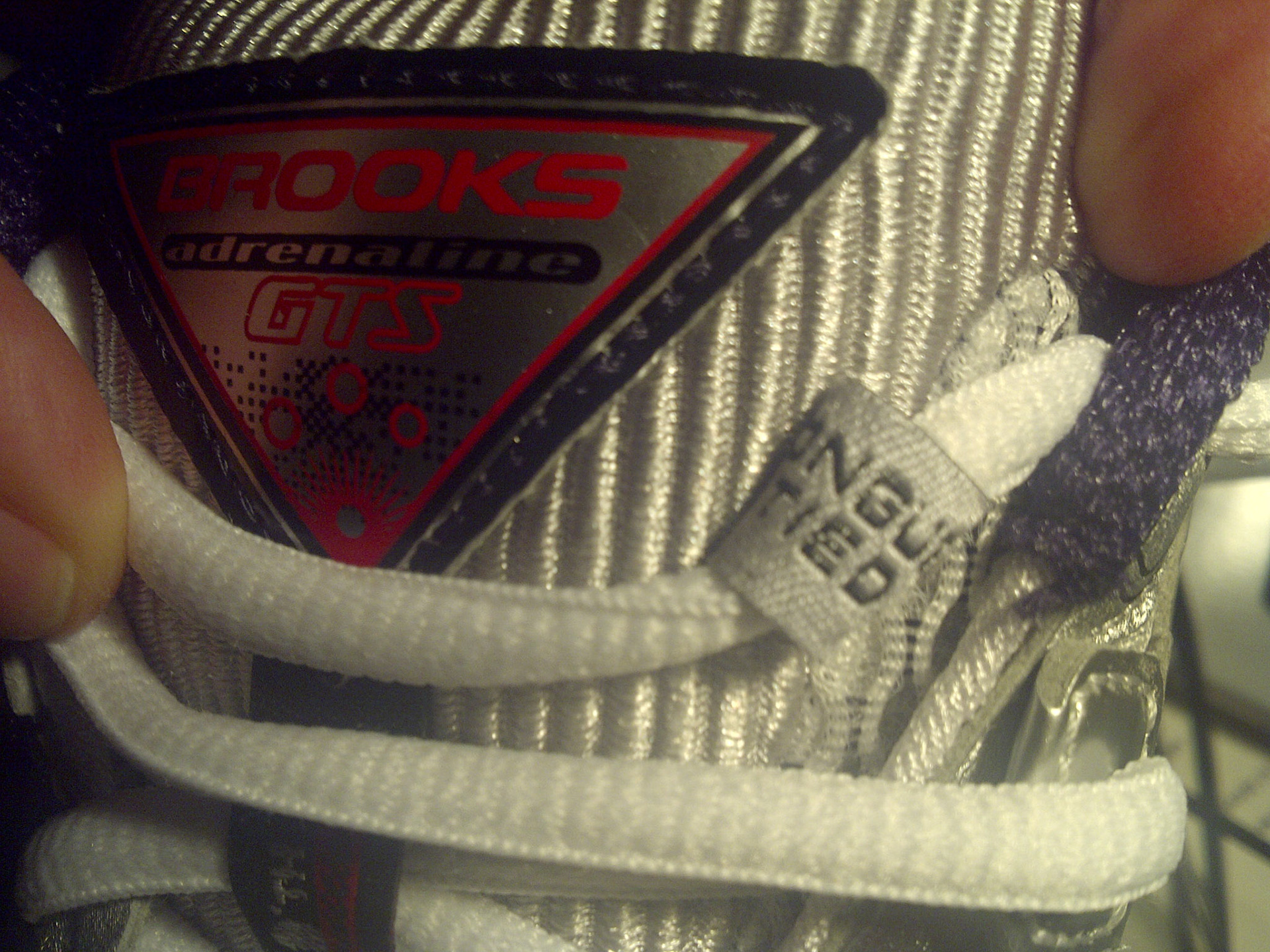 Nice detail on my new Brooks, "tongue tied" guide for shoelaces