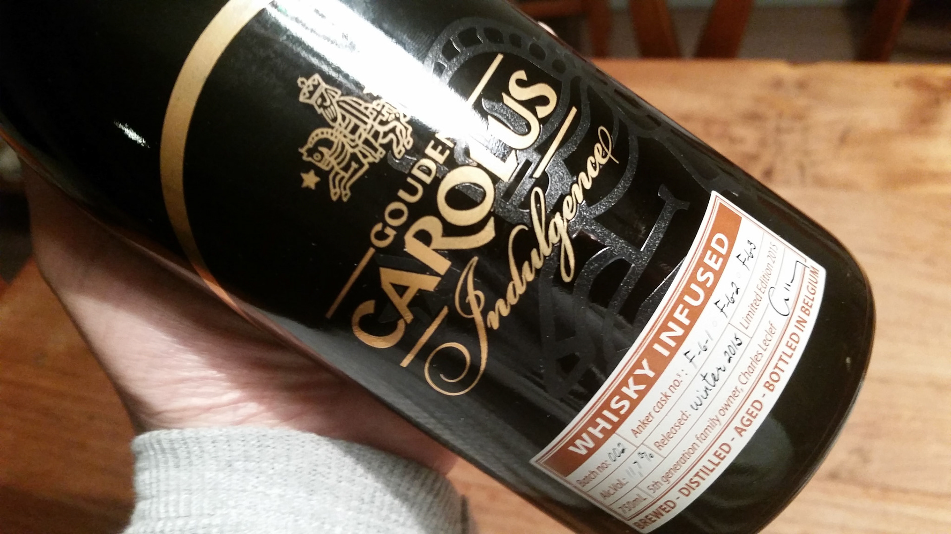 Whisky infused Belgian beer