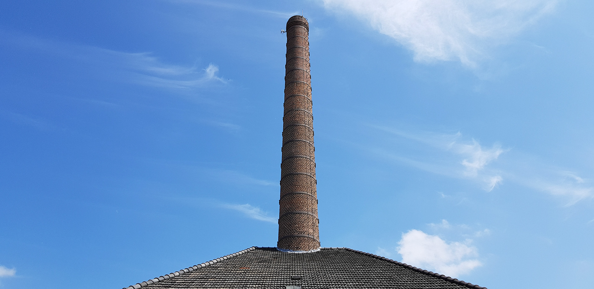 Brick chimney of brick factory