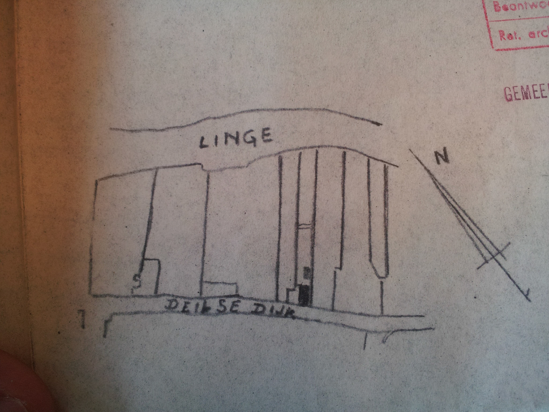 Overzichtsplaatje op vergunning uit 1962 van ons huis