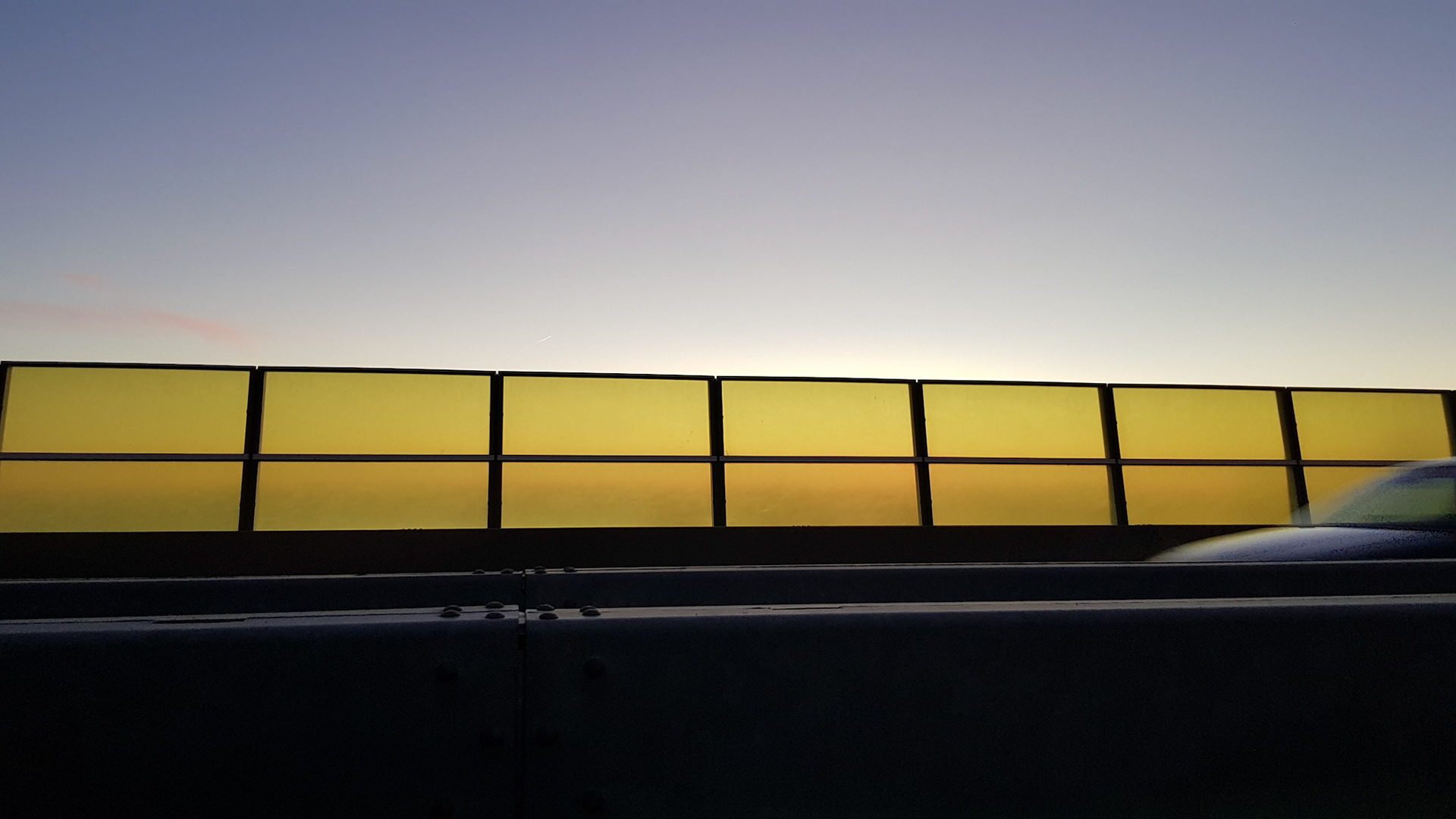 In de file op de brug