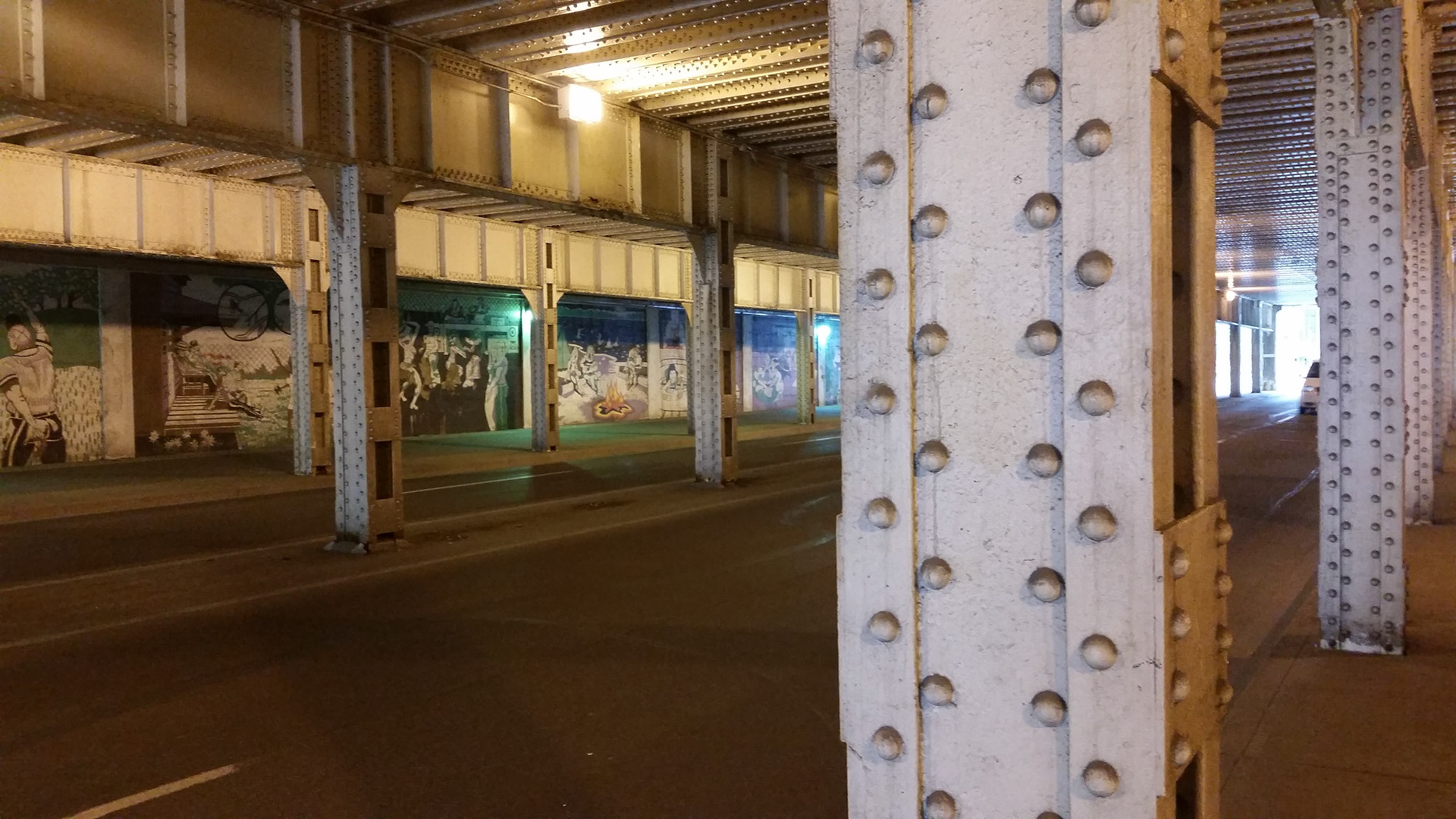 Underneath Indy train station