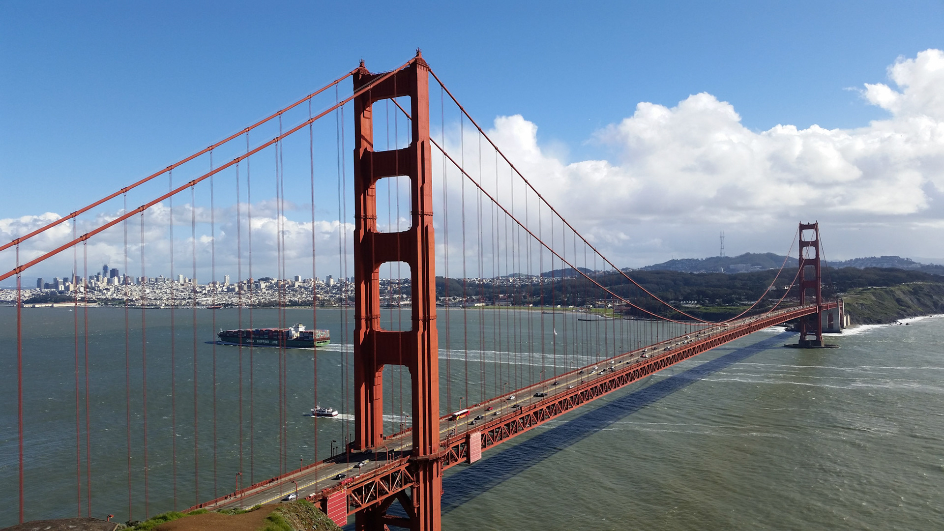The Golden Gate bridge