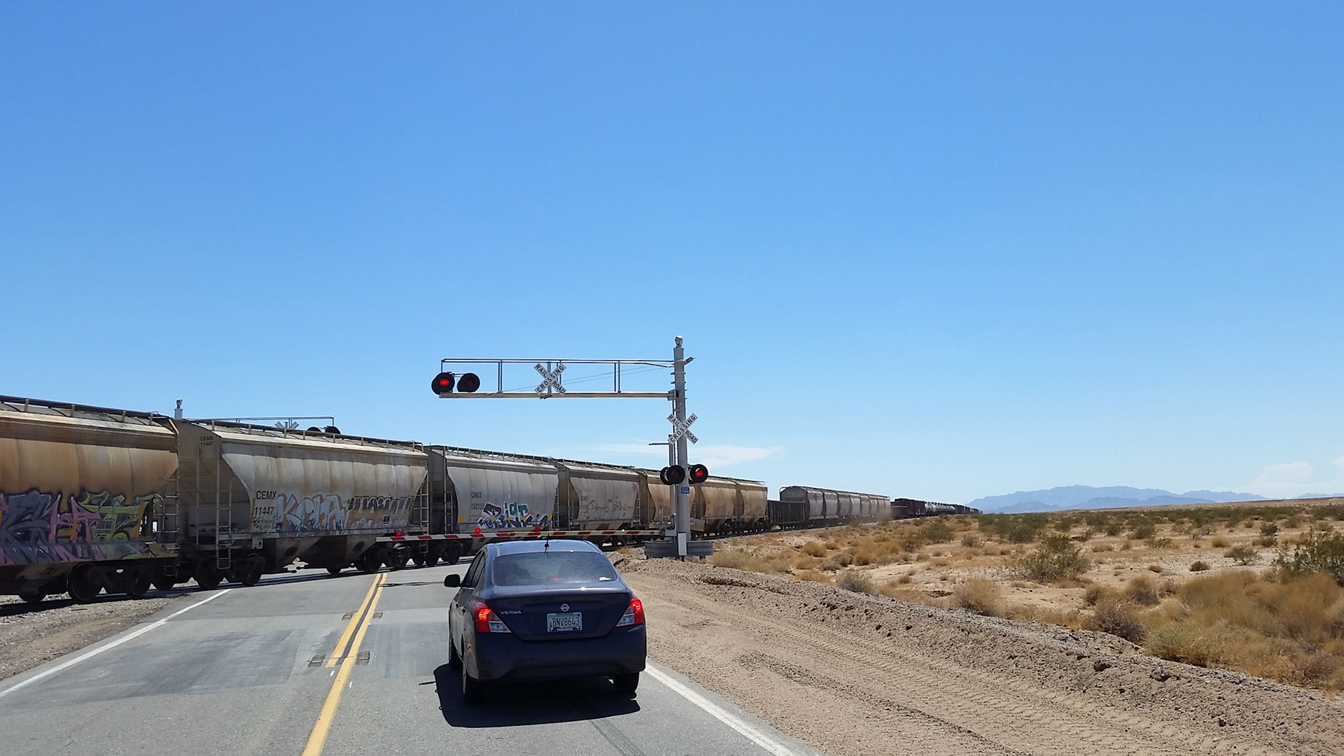 Stop in the middle of the desert