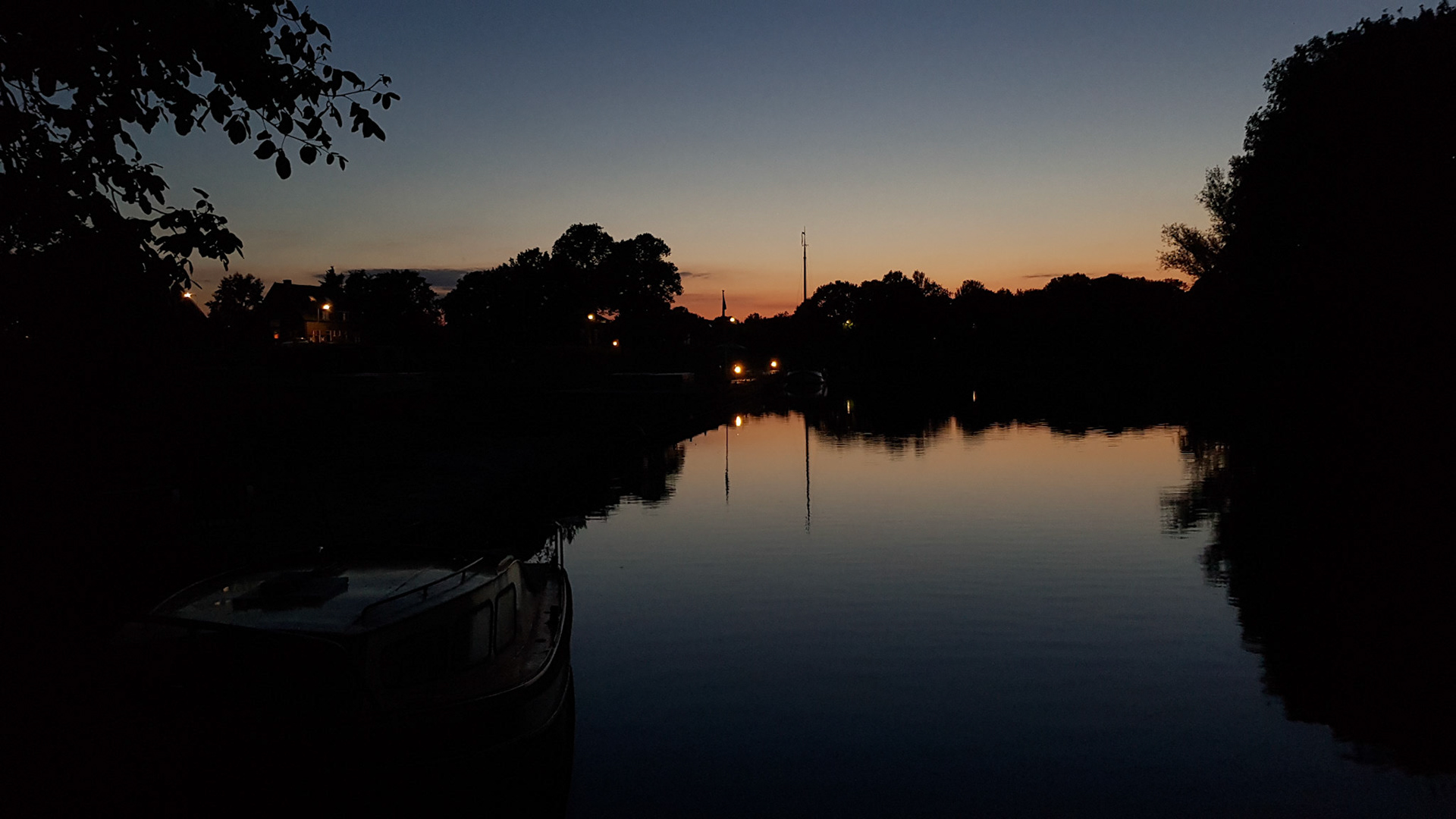 Zonsondergang op de Linge