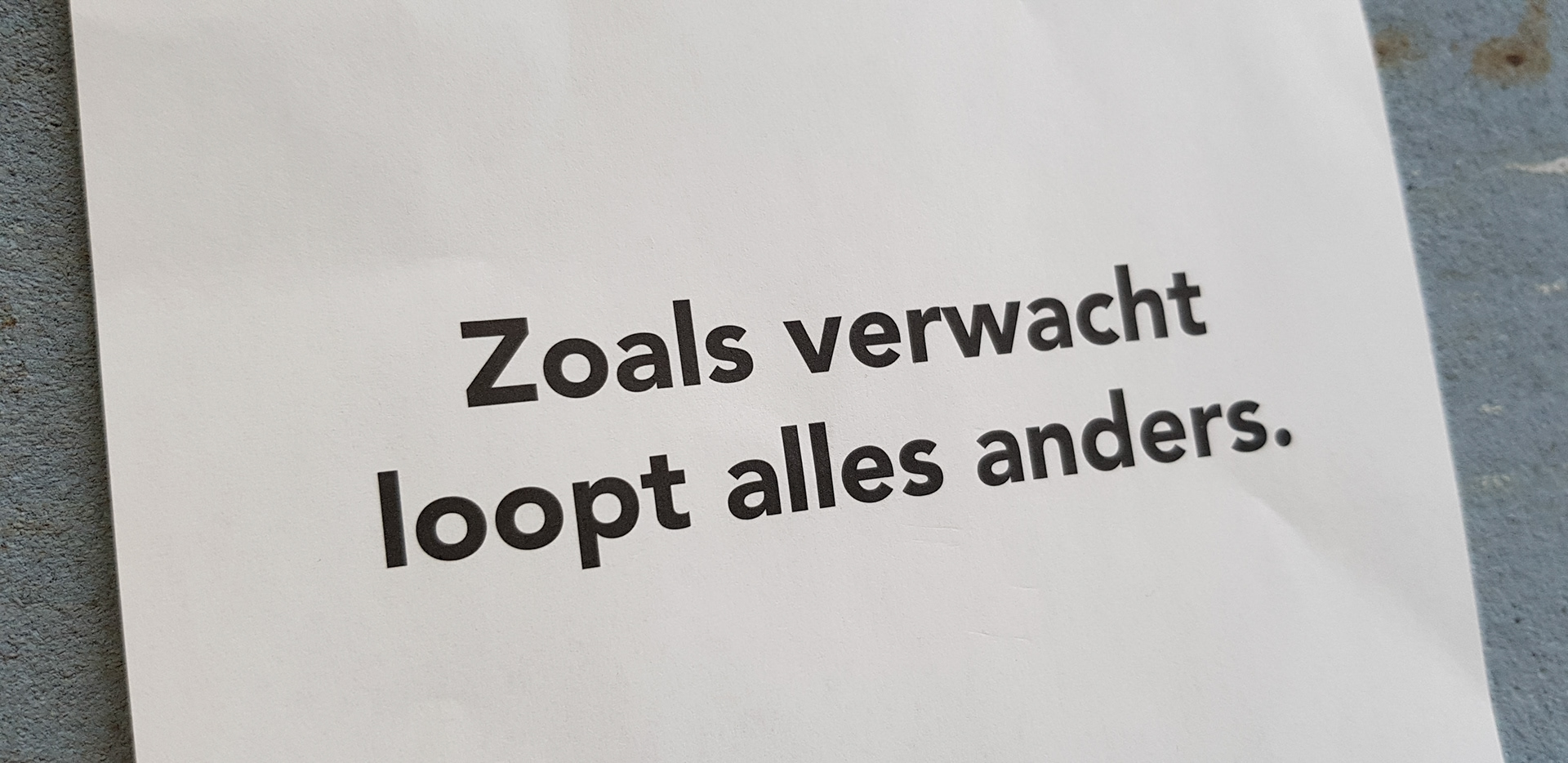 Zoals verwacht