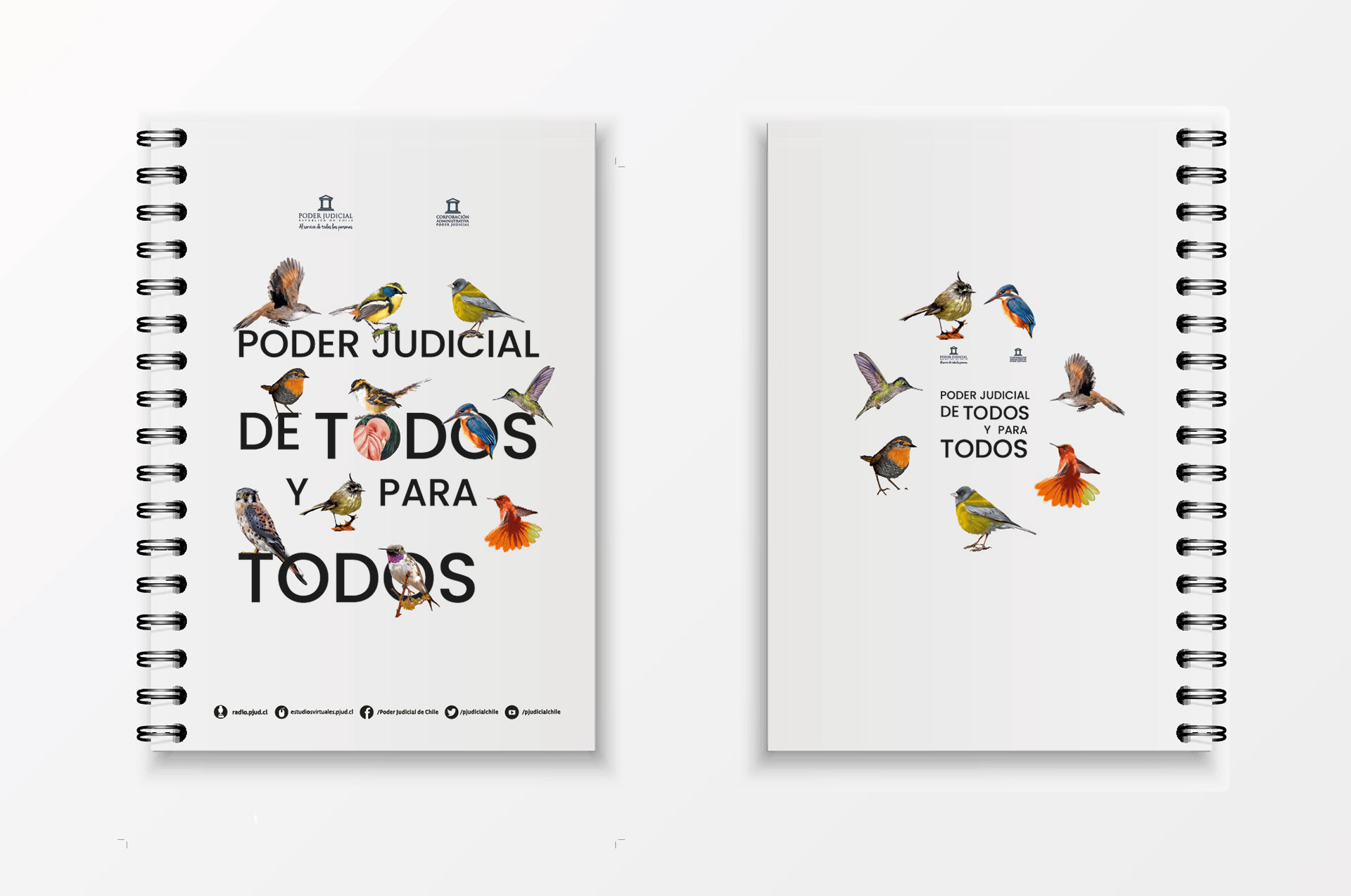 Diseño e ilutraciones para el cuaderno anual del Poder Judicial de Chile