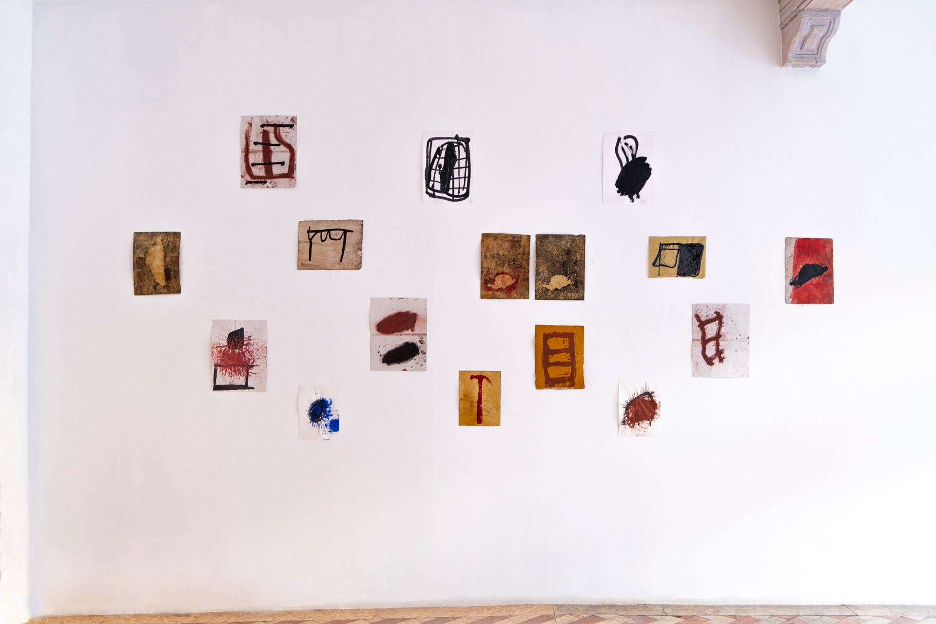 Installation view of small formats from different series