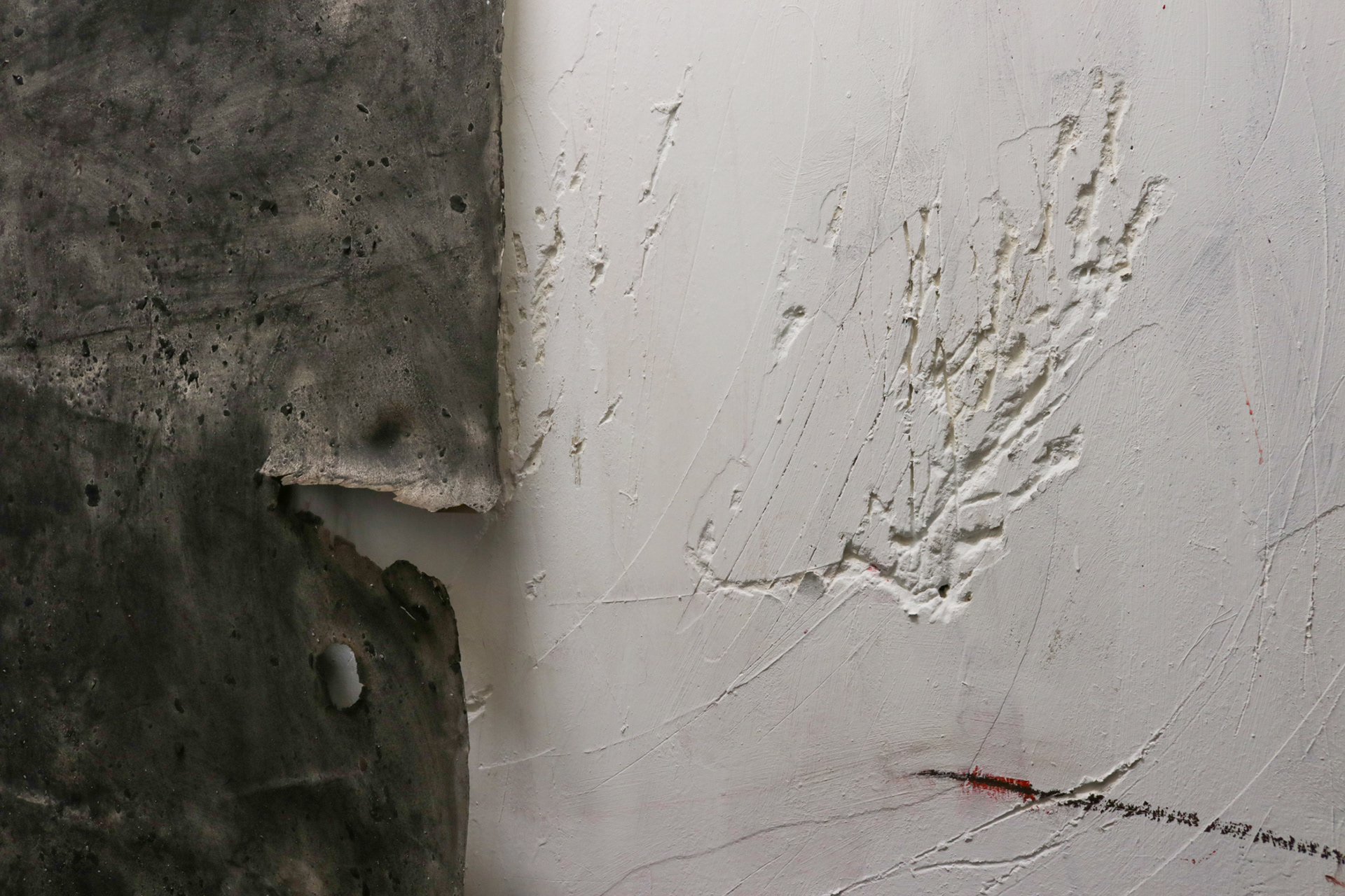 Detailed view of wall intervention