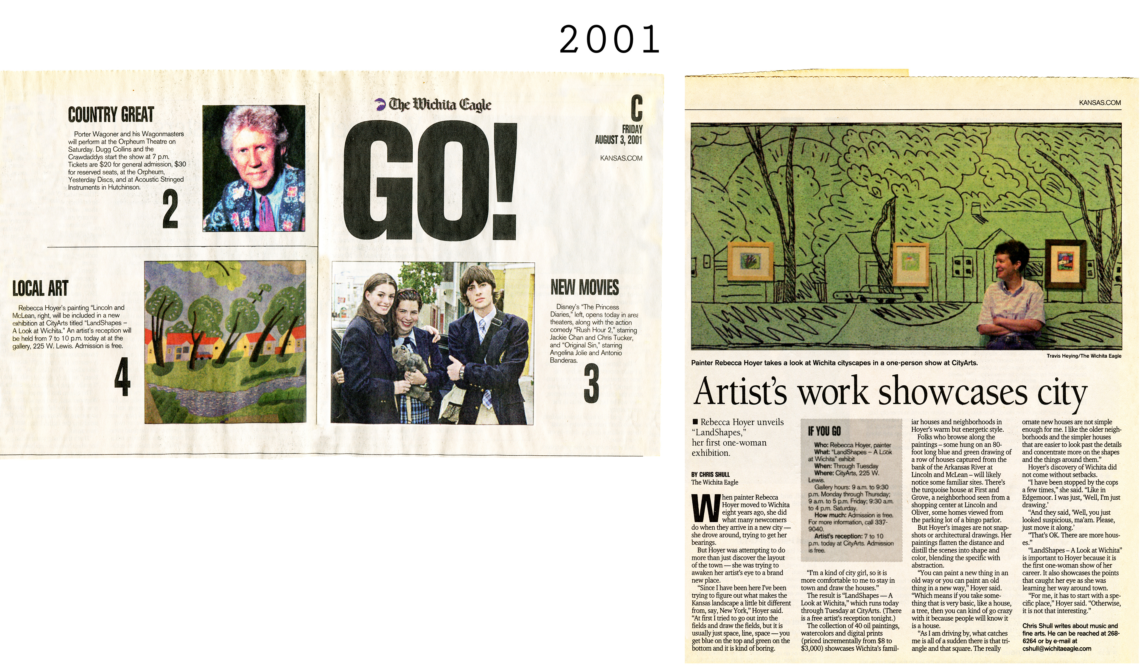 My first solo show mad the first page of the GO! section in the paper. Exciting.
