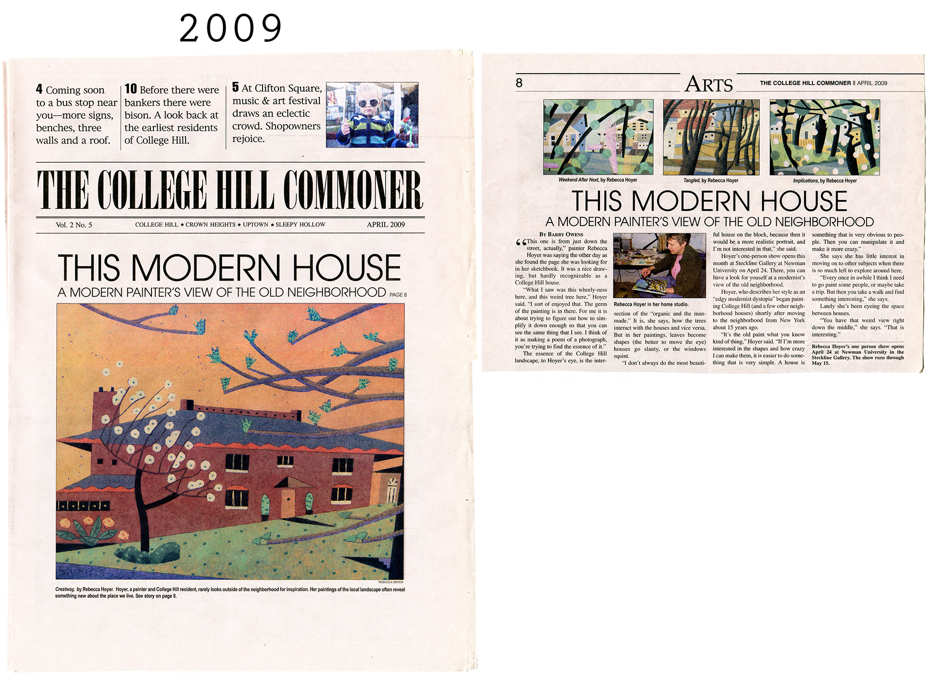 Neighborhood paper did a story obout my paintings of the neighborhood.