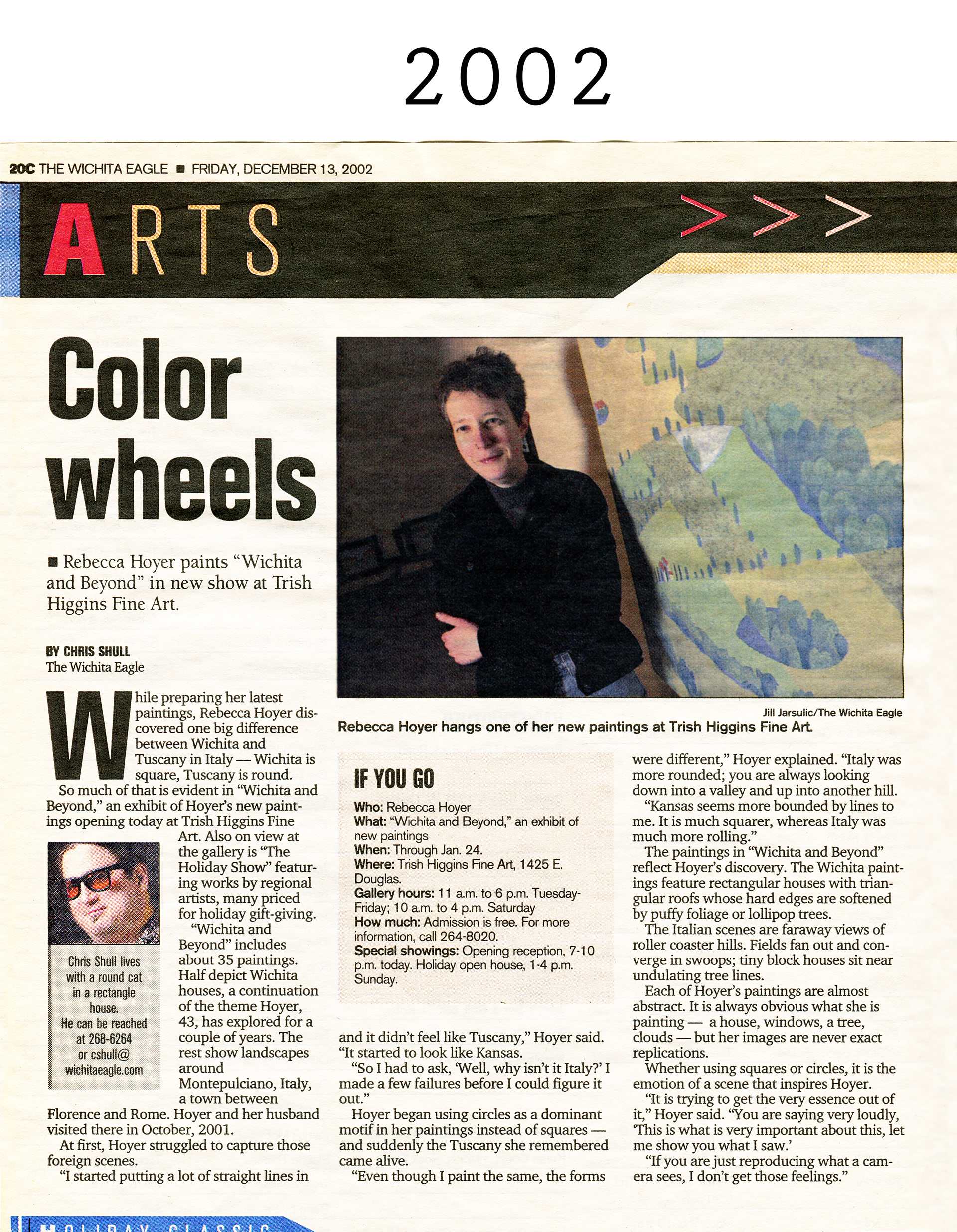 Article about my show at Trish Higgins Fine Art gallery with my work depicting Italy