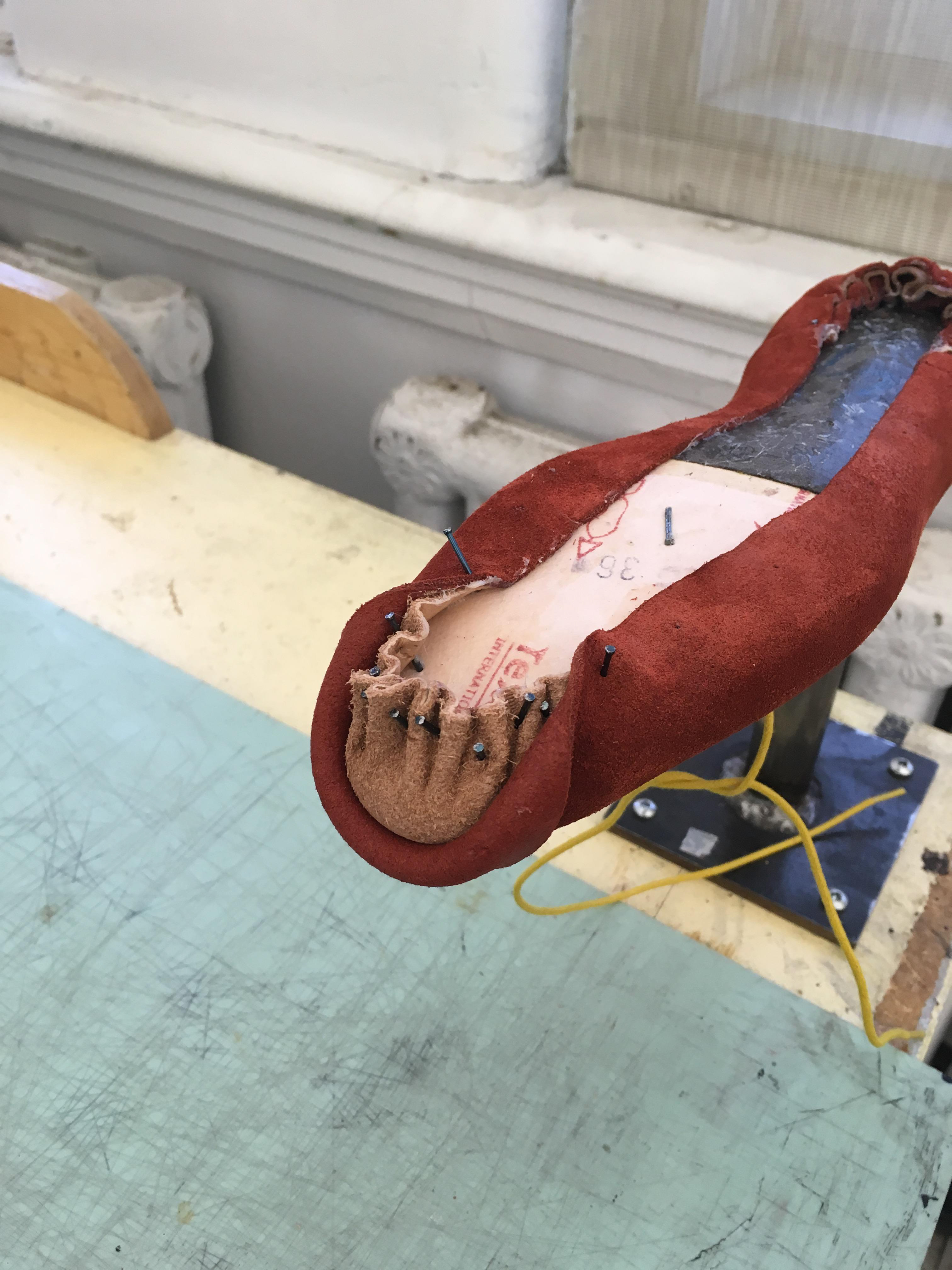 Pleating  for a smooth toe & heel