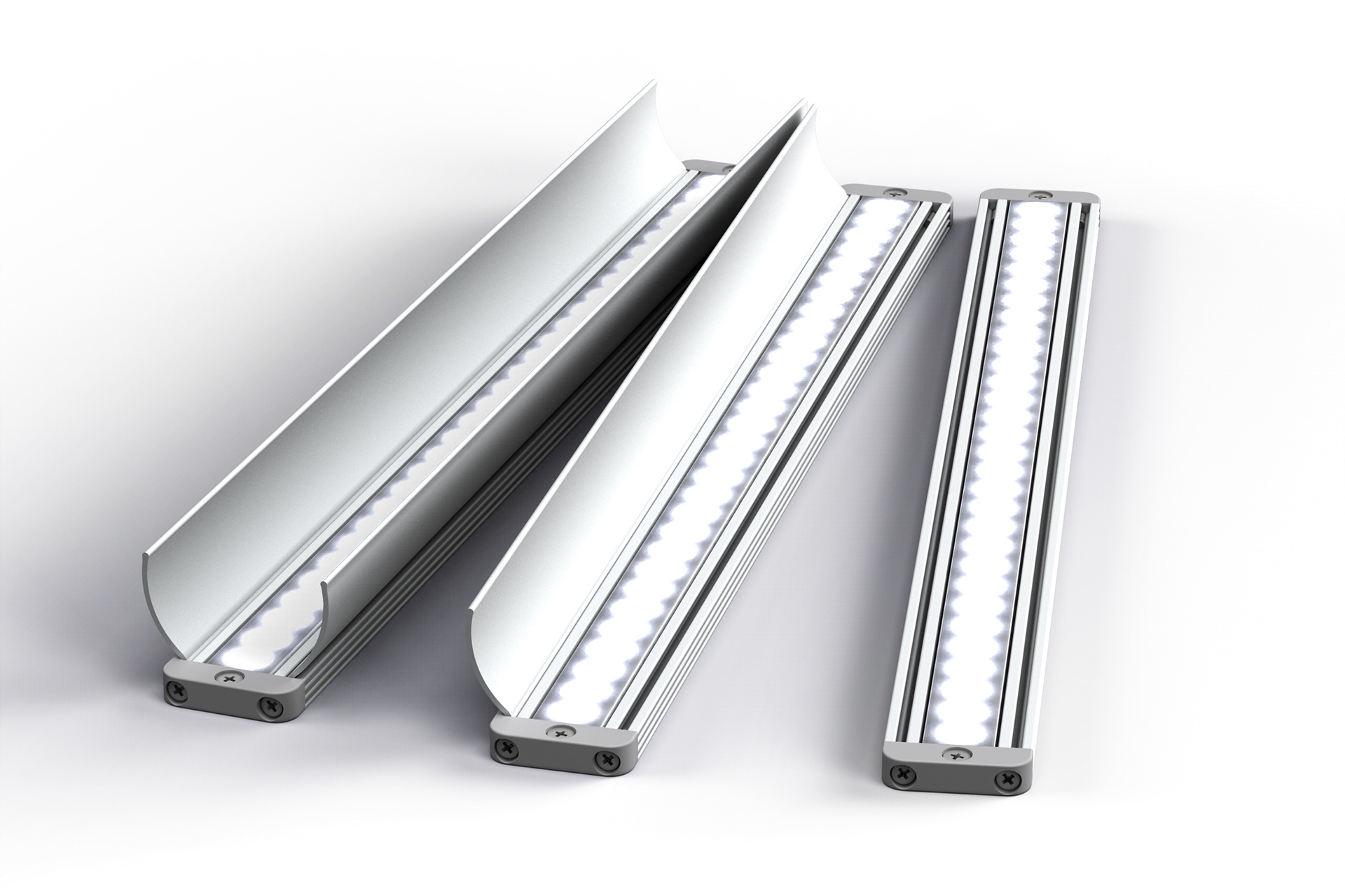 Reflector options for Fluxline Low Profile strips