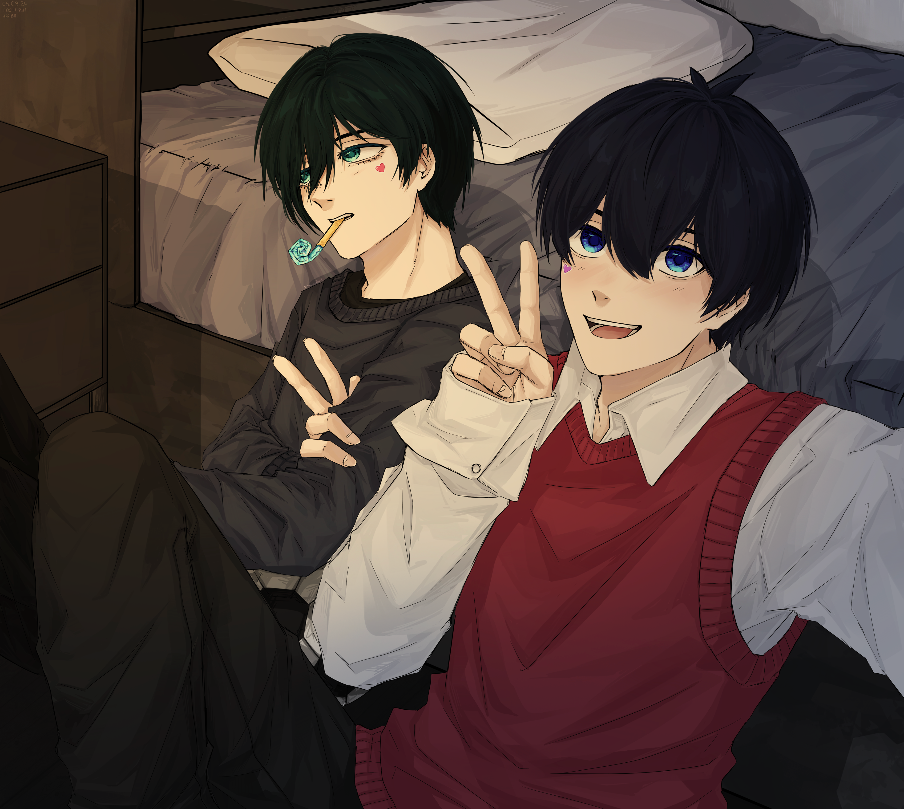 Rin Itoshi and Isagi Yoichi from Blue Lock