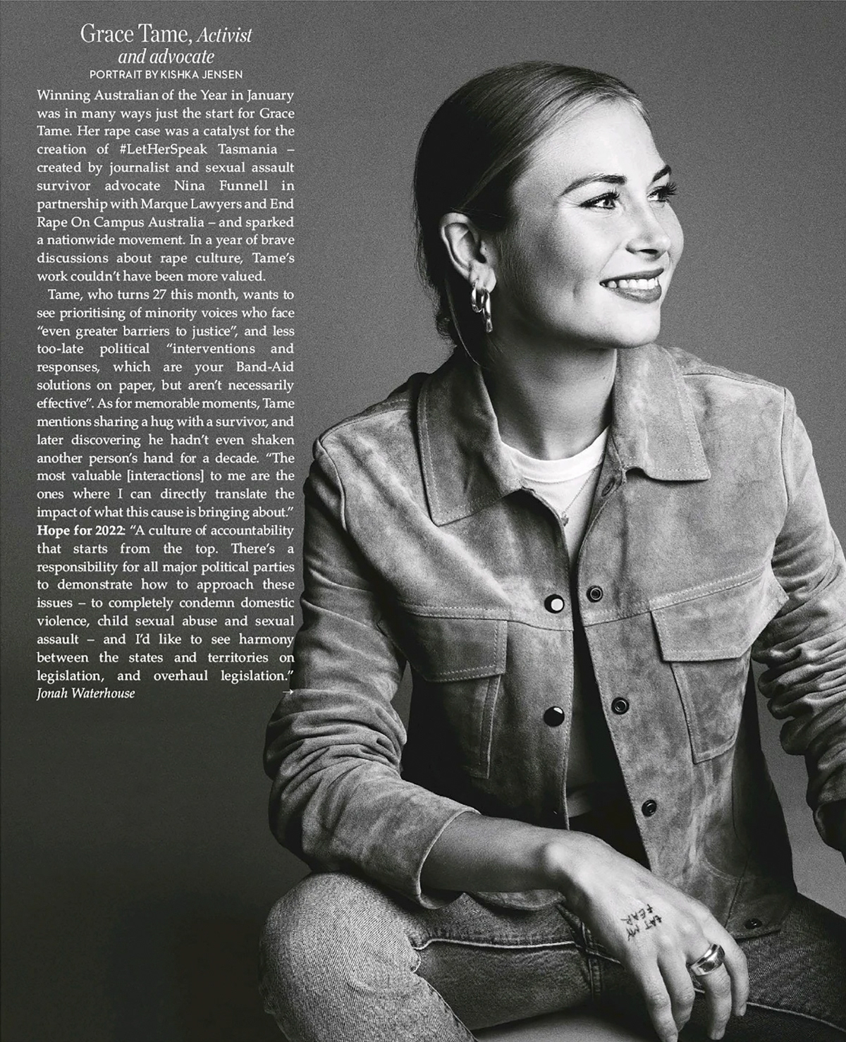 Grace Tame - Vogue Magazine 2022