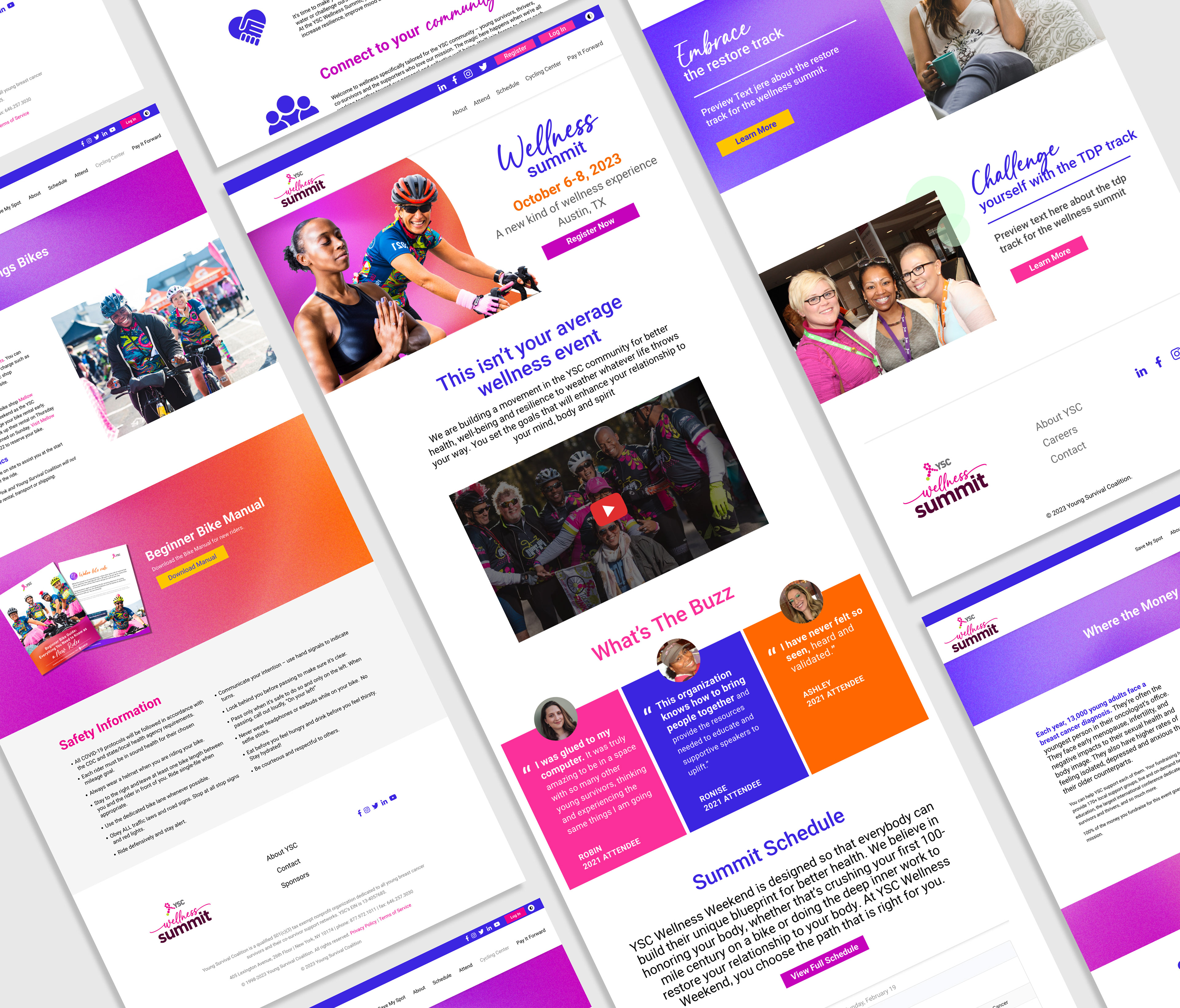 web design pages of wellness website