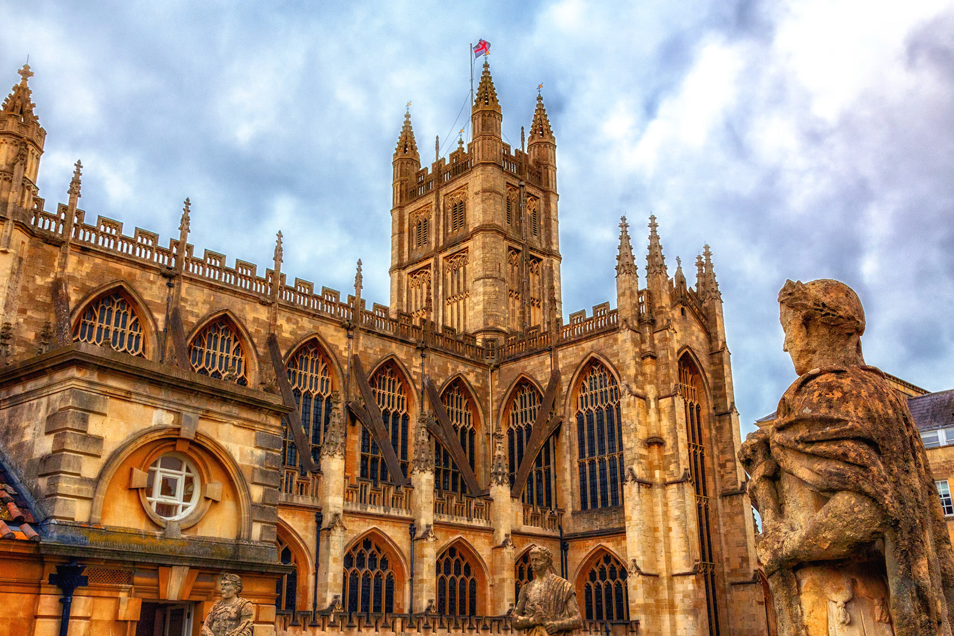 Bath Abbey from Roman Baths