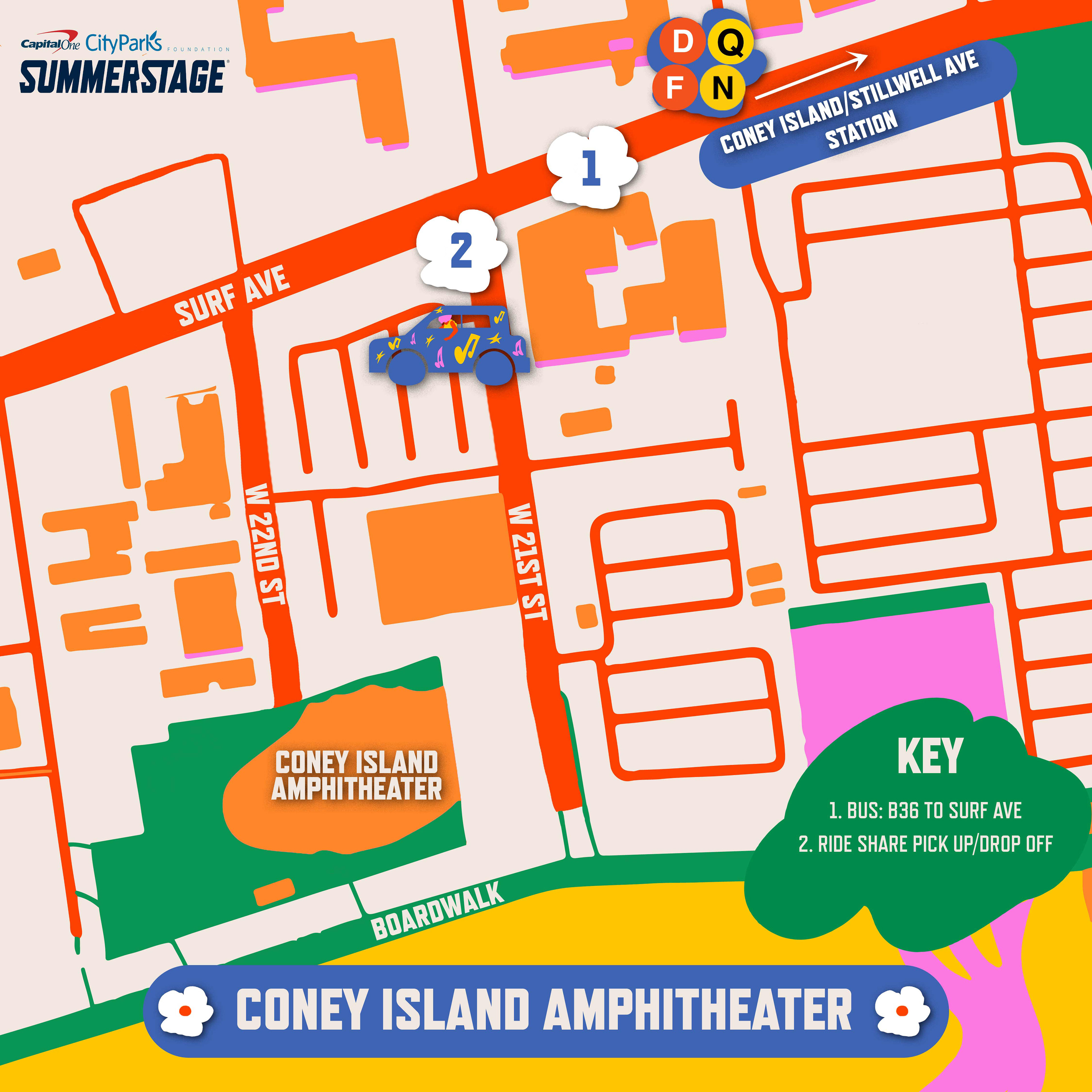Map of the Coney Island Ampihitheater