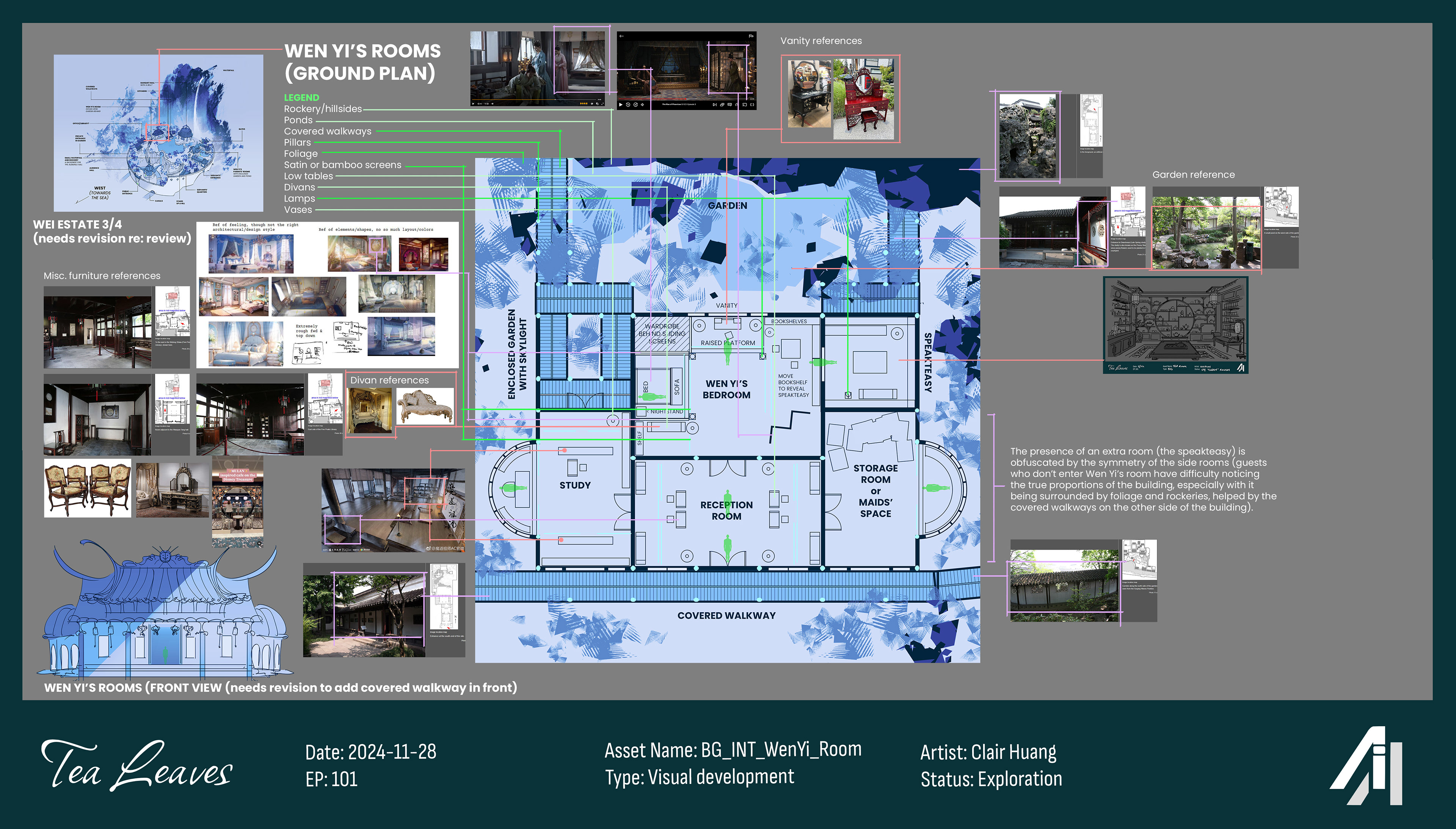 Ground plan for Wen Yi's room.